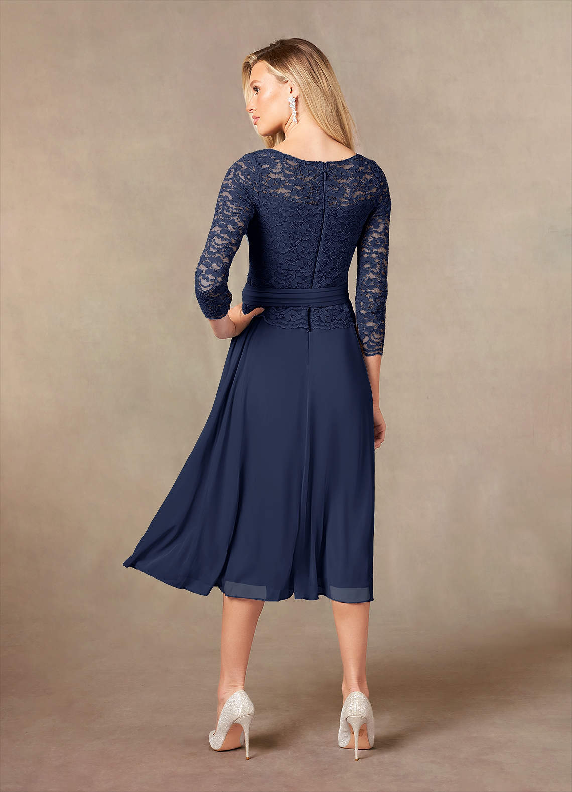Azazie Charlee Dark Navy A-Line Lace Dress | Azazie