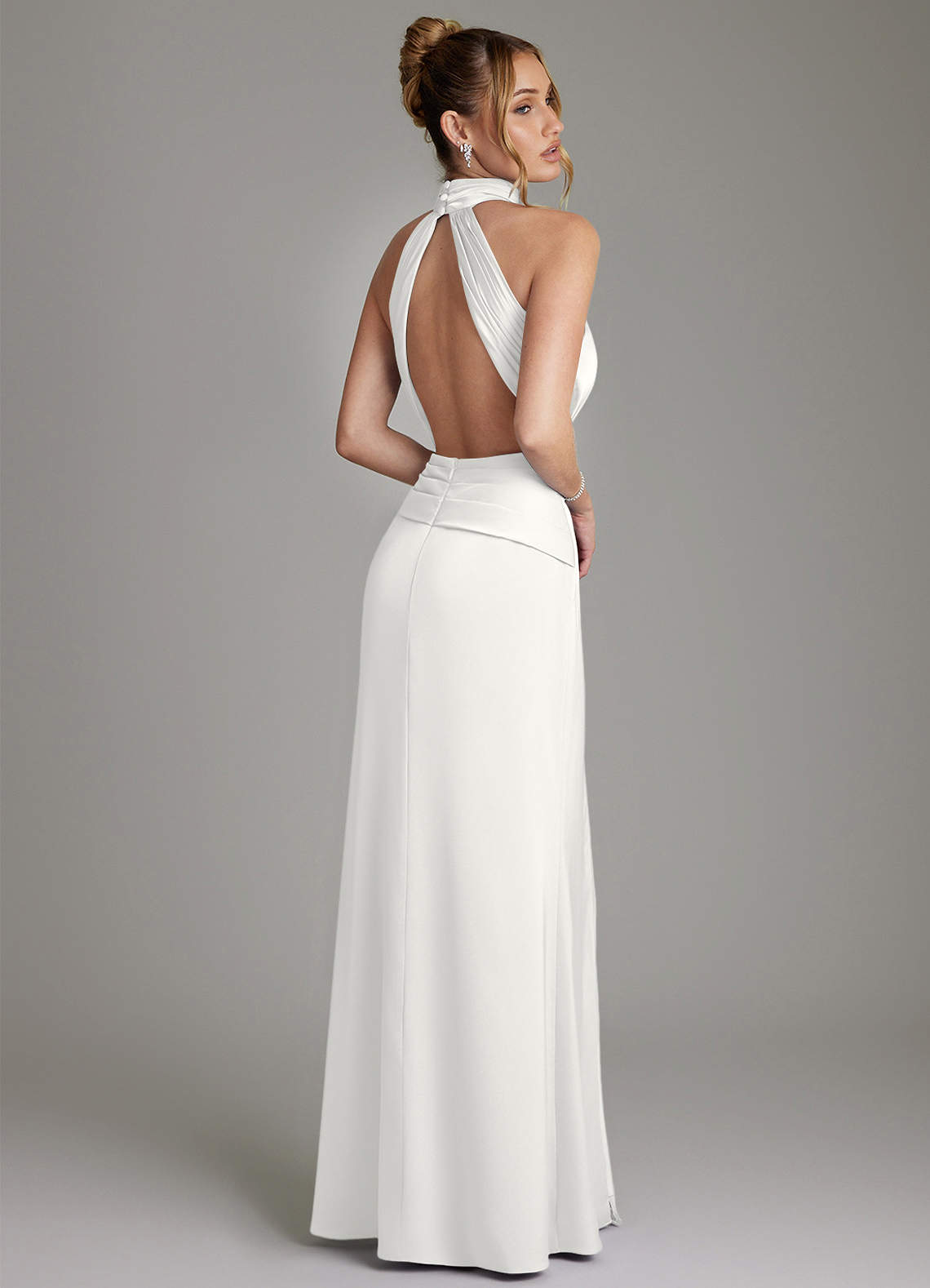 white bridesmaid dress White Bridesmaid Dress Shiny Satin Size 2X