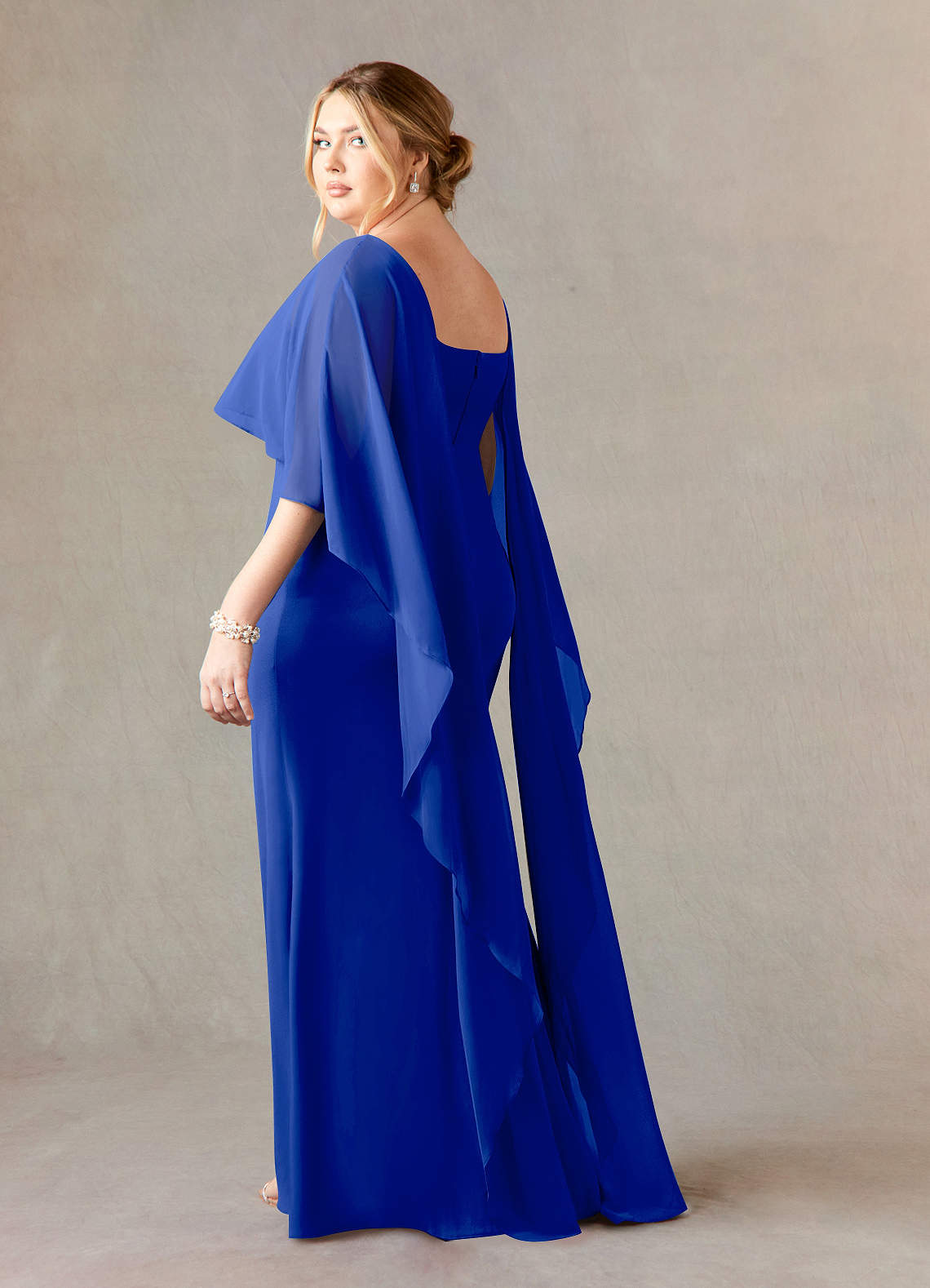 Azazie Dion Royal Blue Sheath Scoop Stretch Crepe Dress | Azazie