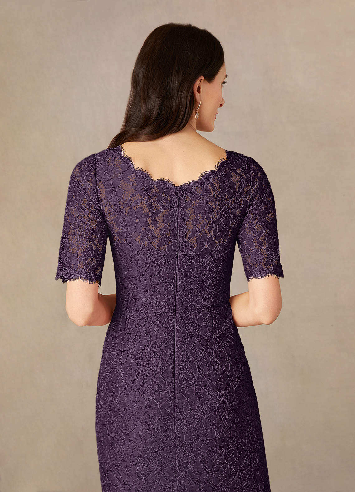 Azazie Lisa Plum Mermaid Lace Dress Mother of the Bride Dresses | Azazie