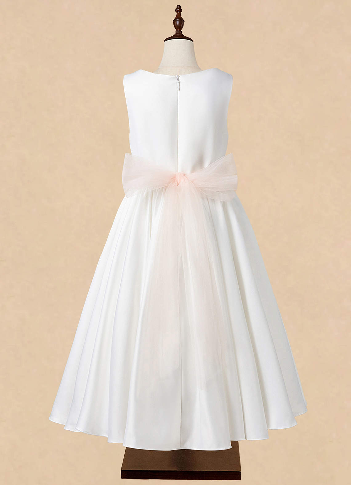 front Matching Color Tulle Bow Sash
