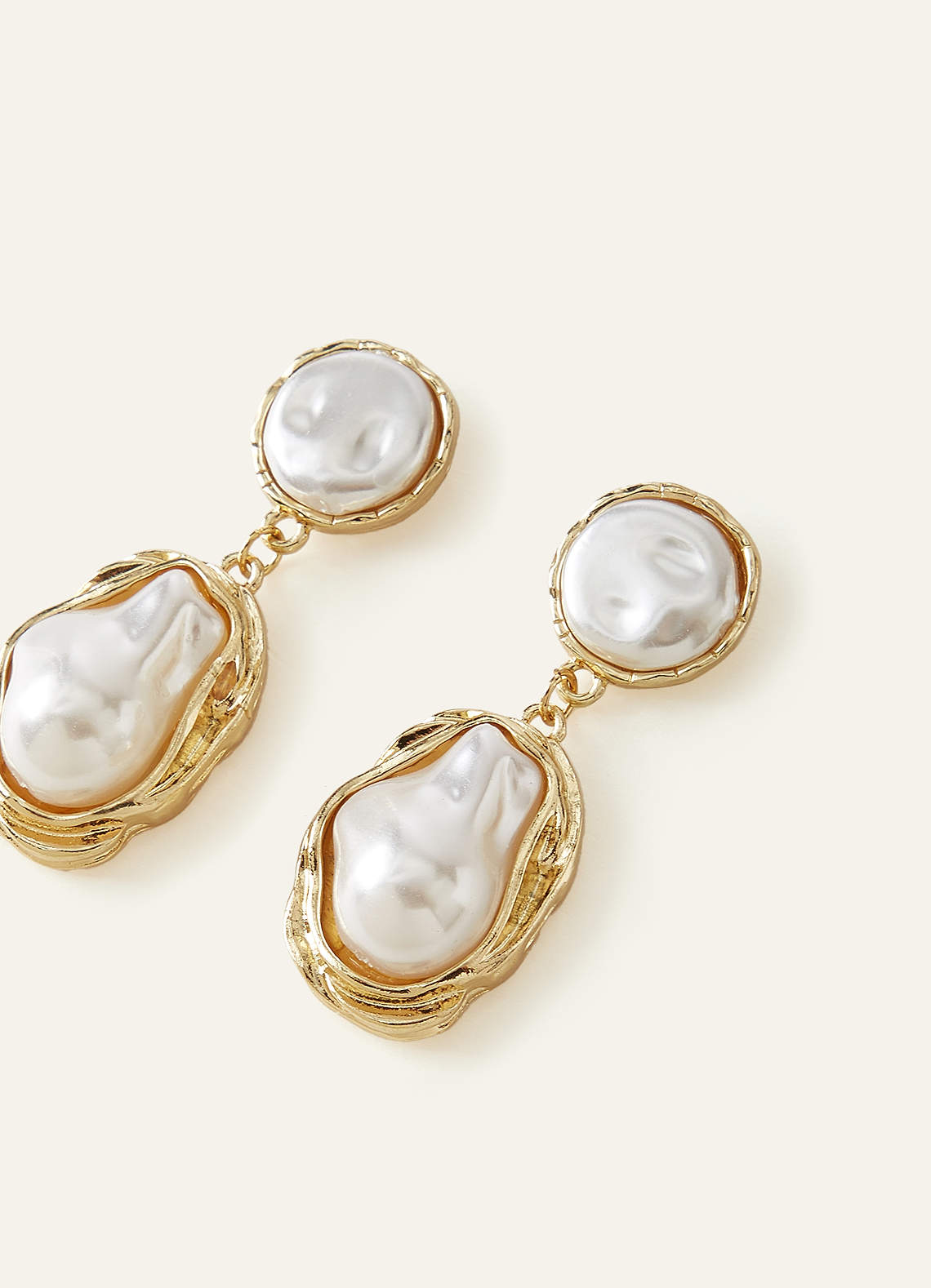 front Pearl Drop Baroque Earrings
