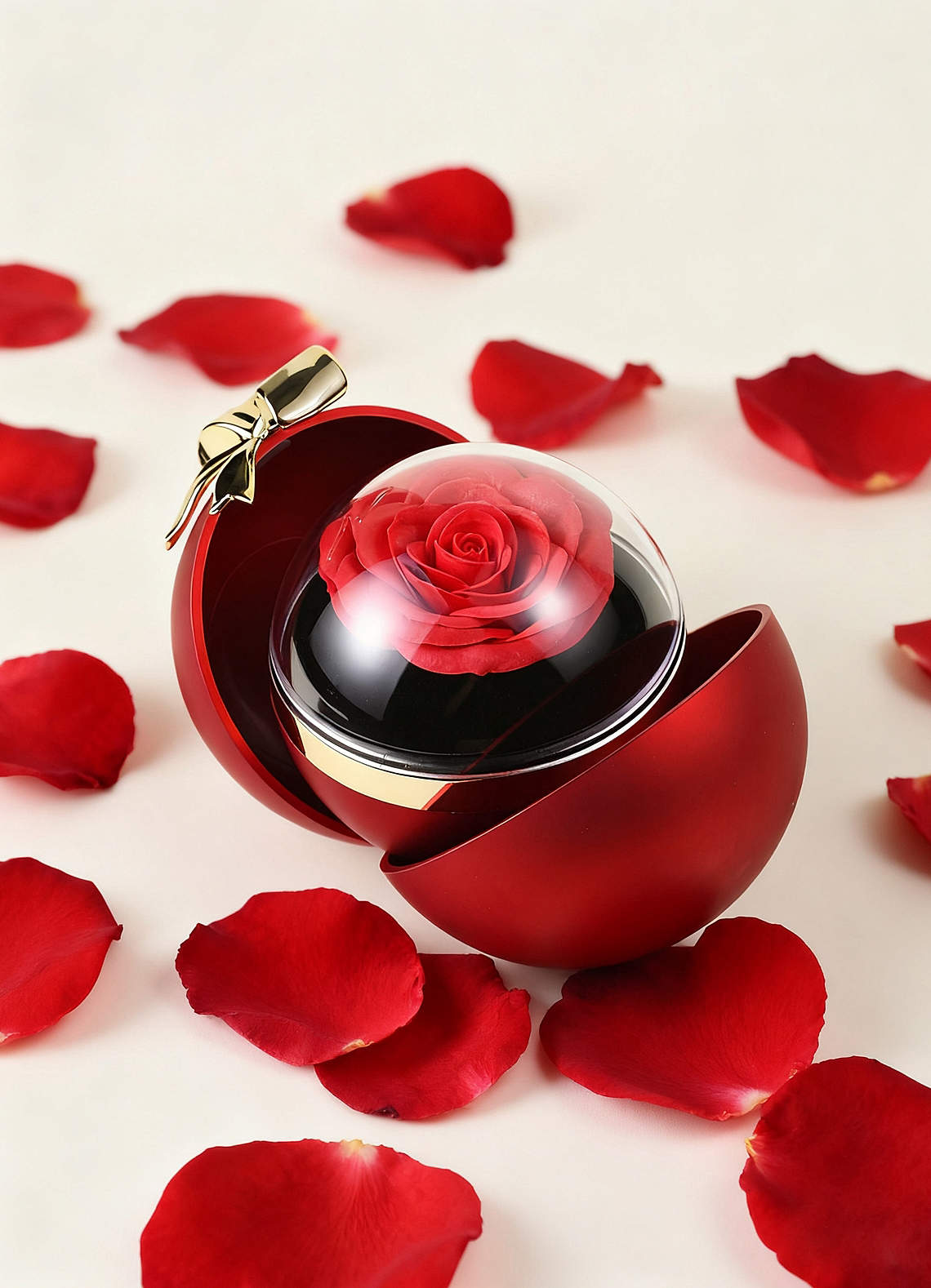 front Rose Ball-Shaped Jewelry Box