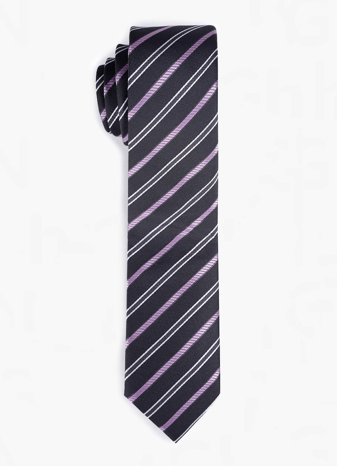 front Cravate fine à rayures pour hommes