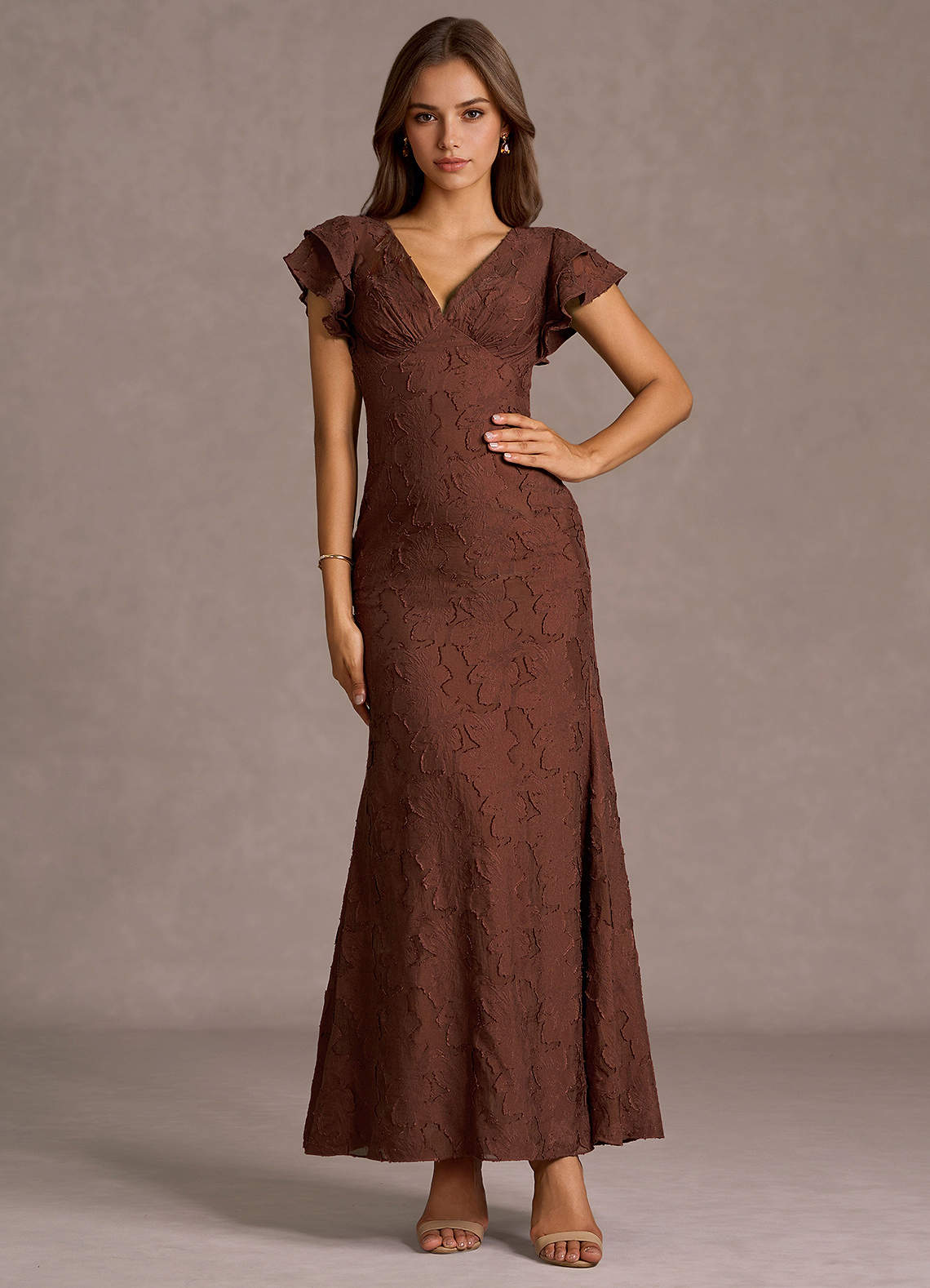 Baela Cinnamon Brown Maxi Dress image1
