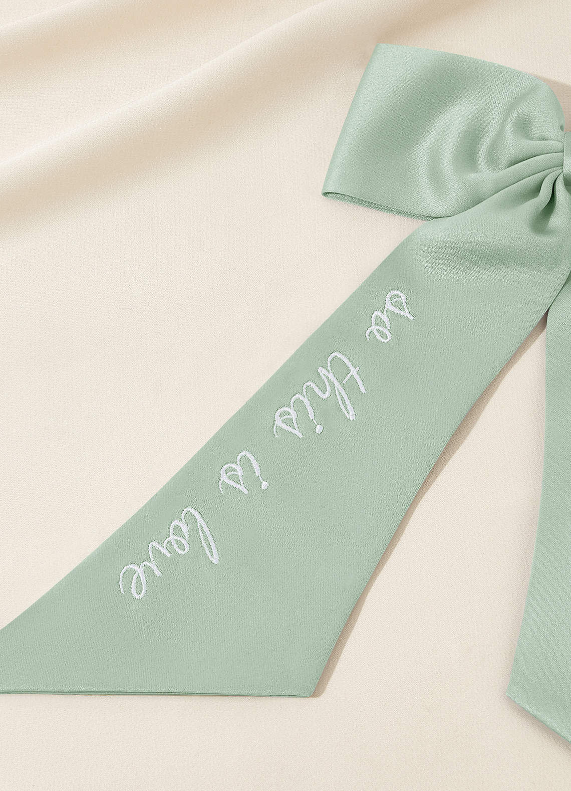front Personalized Embroidered Matching Color Hair Bows