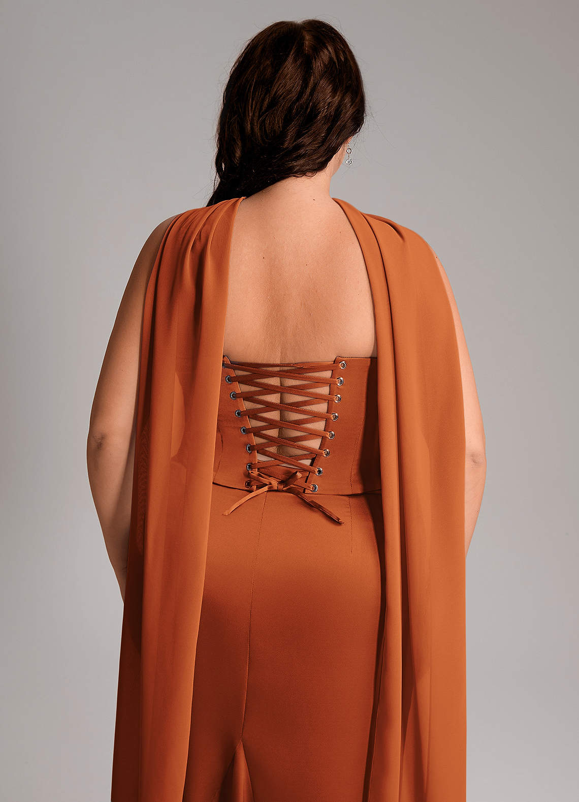 Azazie Sorrel Bridesmaid Dresses Cinnamon Mermaid Strapless Stretch Satin Convertible Dress image10