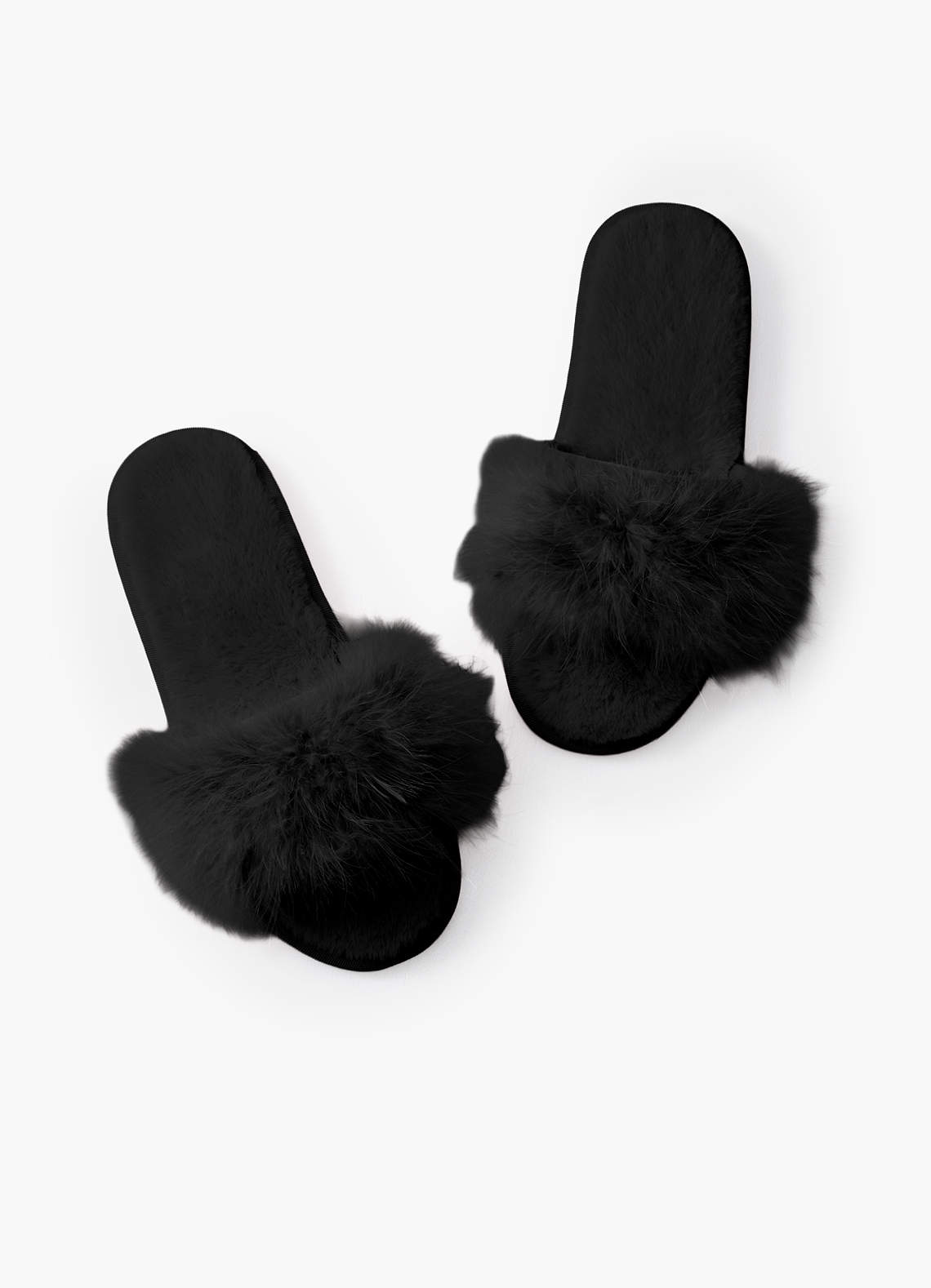 front Cross Band Fuzzy Slippers