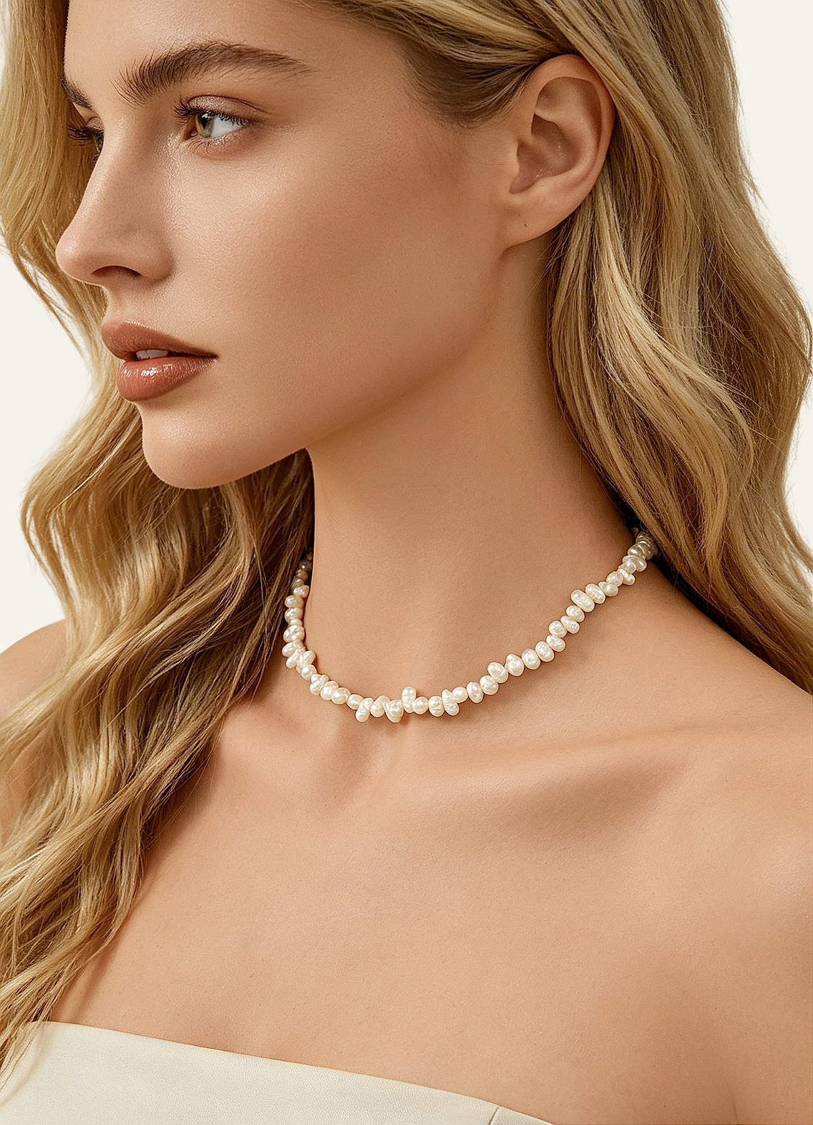 front Freshwater Pearl Strand Necklace