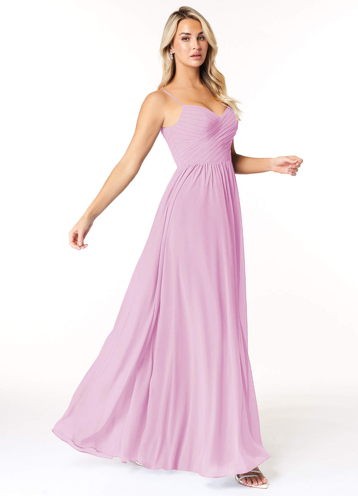 Sweetheart Neck Chiffon Gown with Spaghetti Straps Candy Pink Plus Size