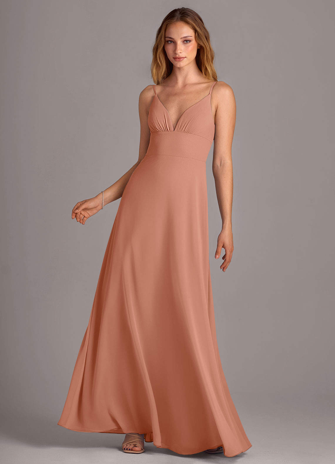 Azazie Amina Bridesmaid Dresses MAI TAI A-Line Chiffon Dress image1