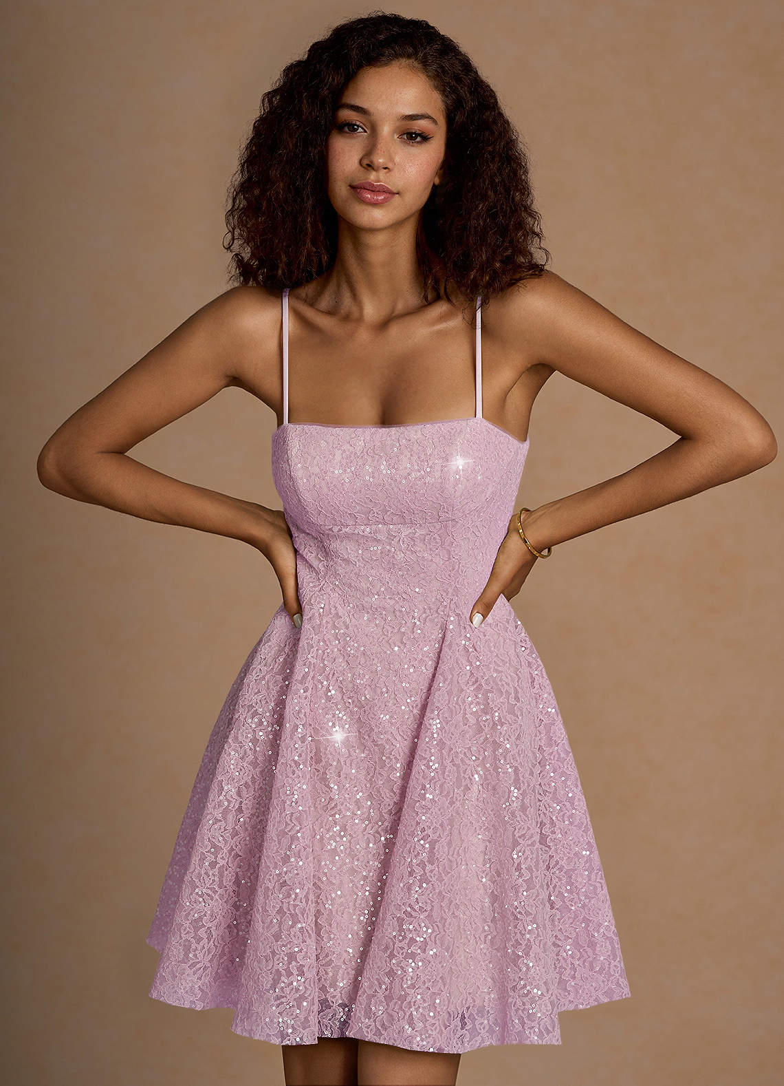 Xenia Pink Sequin Mini Dress image1
