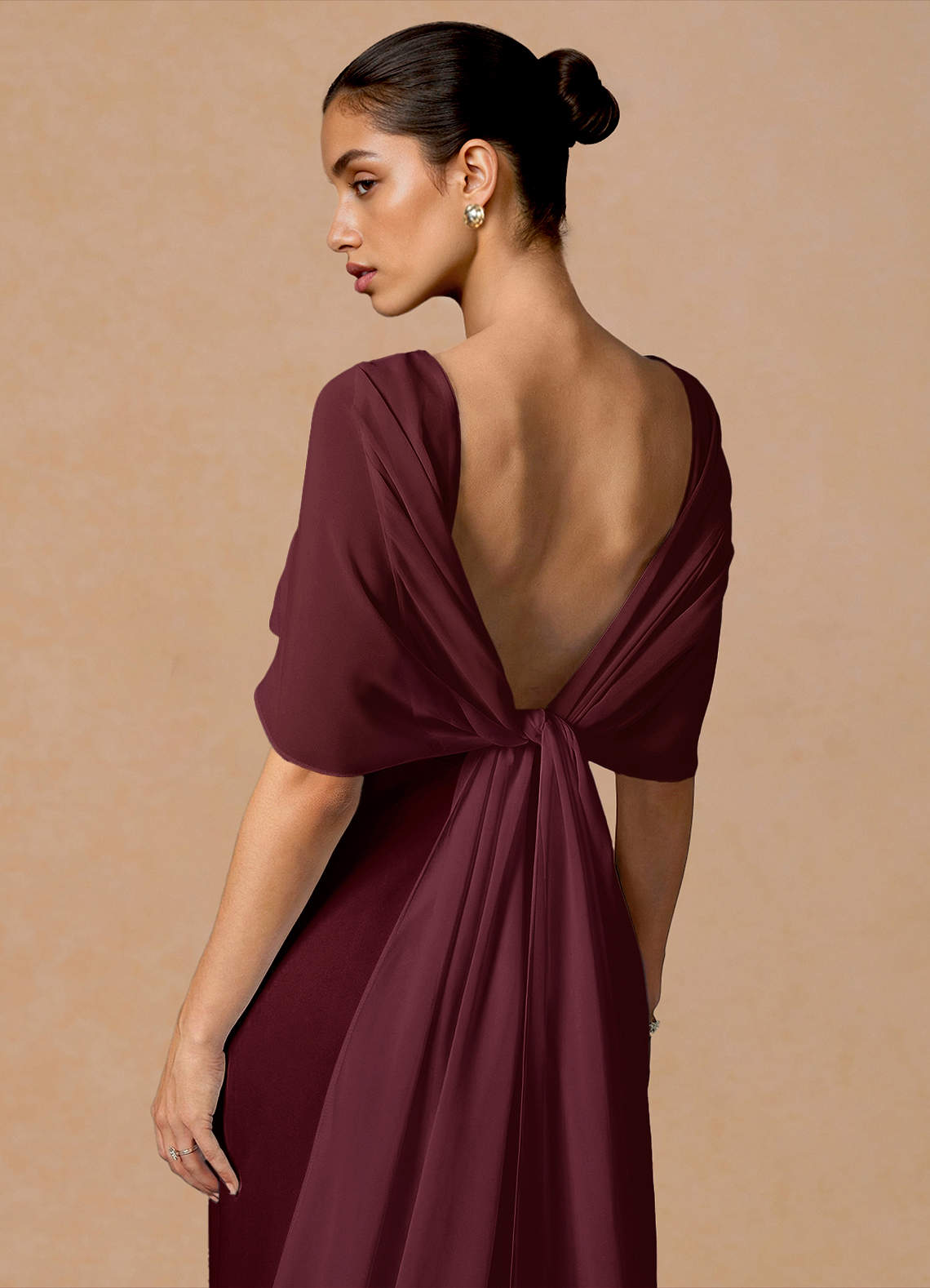 Azazie Floor-Length Maxi Dresses Slip Wedding Guest Formal Black Tie Dresses V Neck Wine