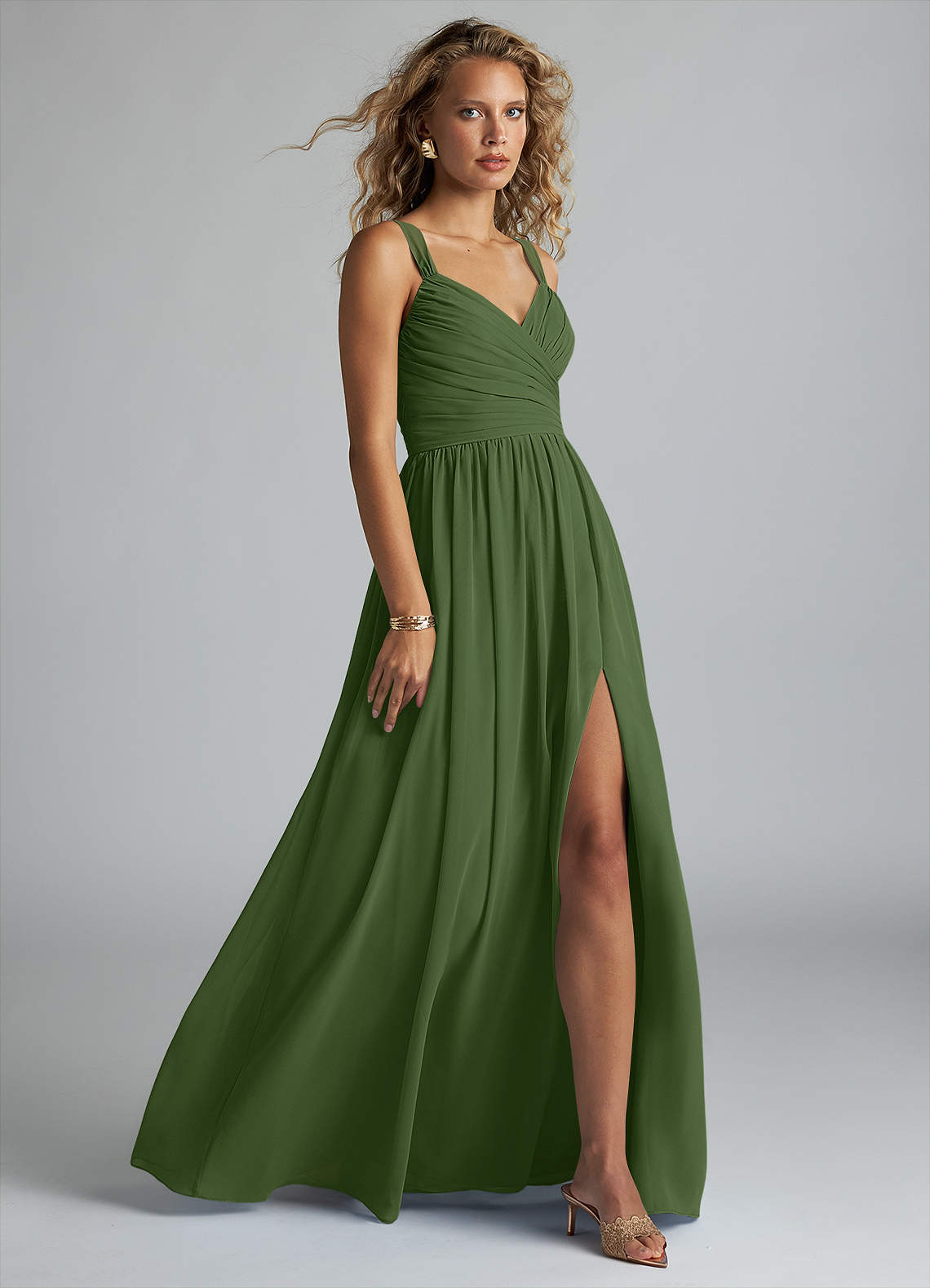 azazie olive green bridesmaid dresses Aziza Corset Gown Size:Duchess: (M/L) Corset Size 26-30 Azazie Carson Ink Blue SlowMover line silhouette in smooth