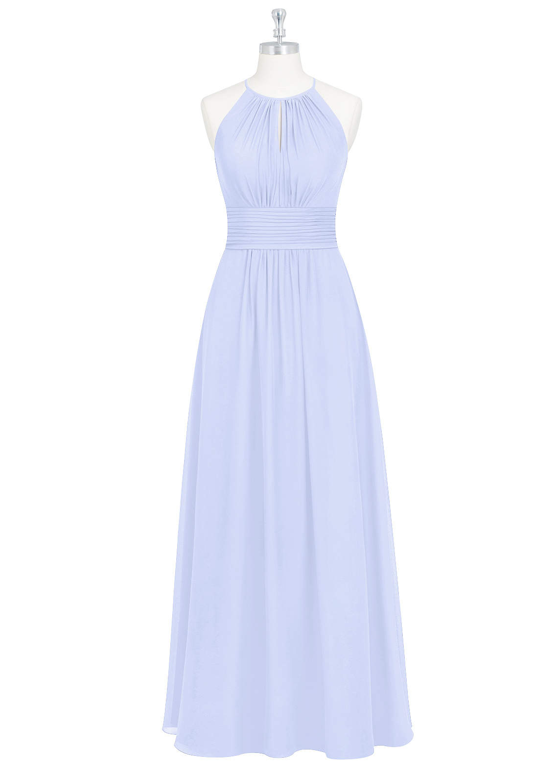 Azazie Bonnie Bridesmaid Dresses A-Line Keyhole Ruched Chiffon Floor-Length Dress image1