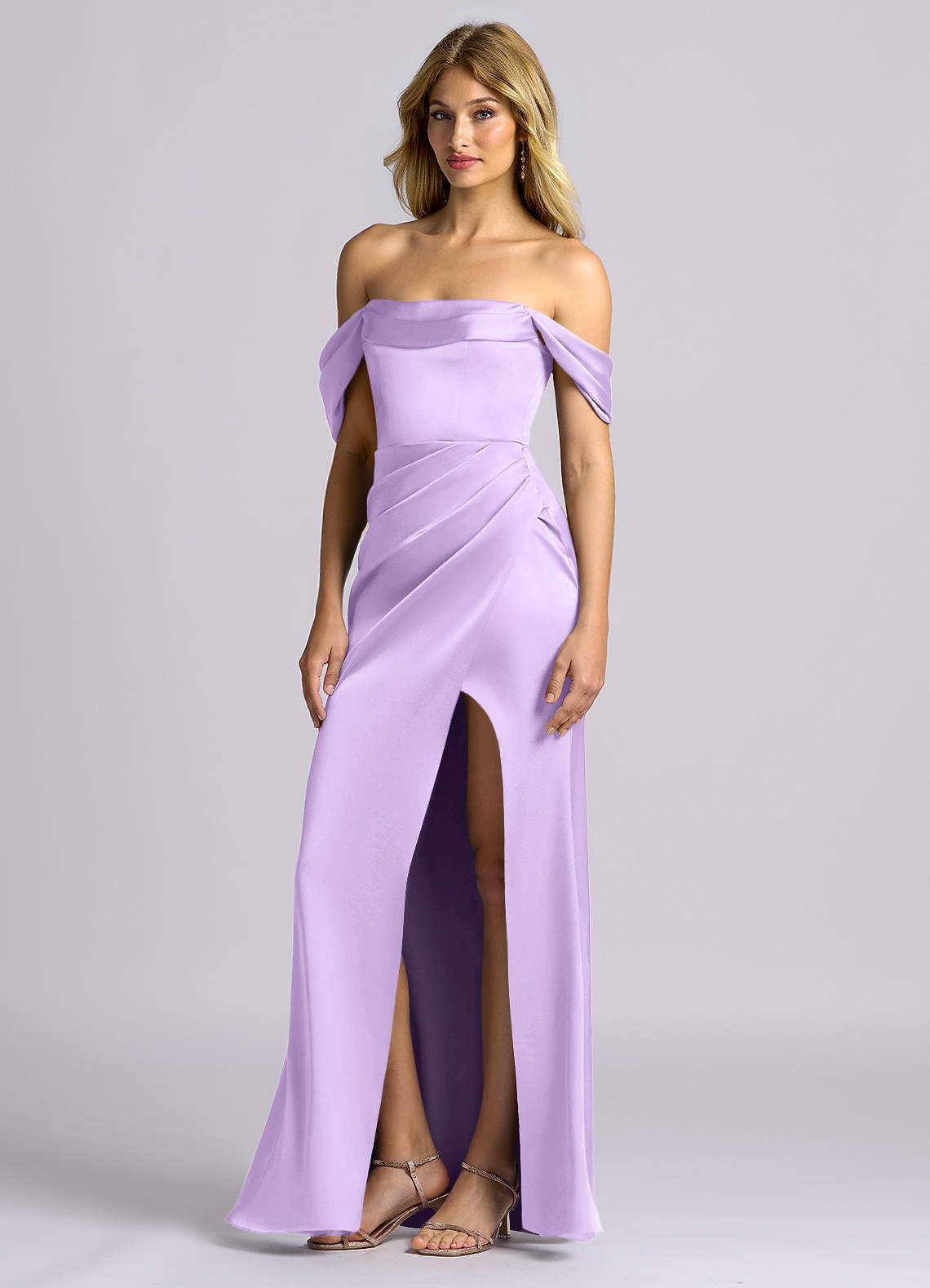 lilac bridesmaid dresses satin Azazie Soren