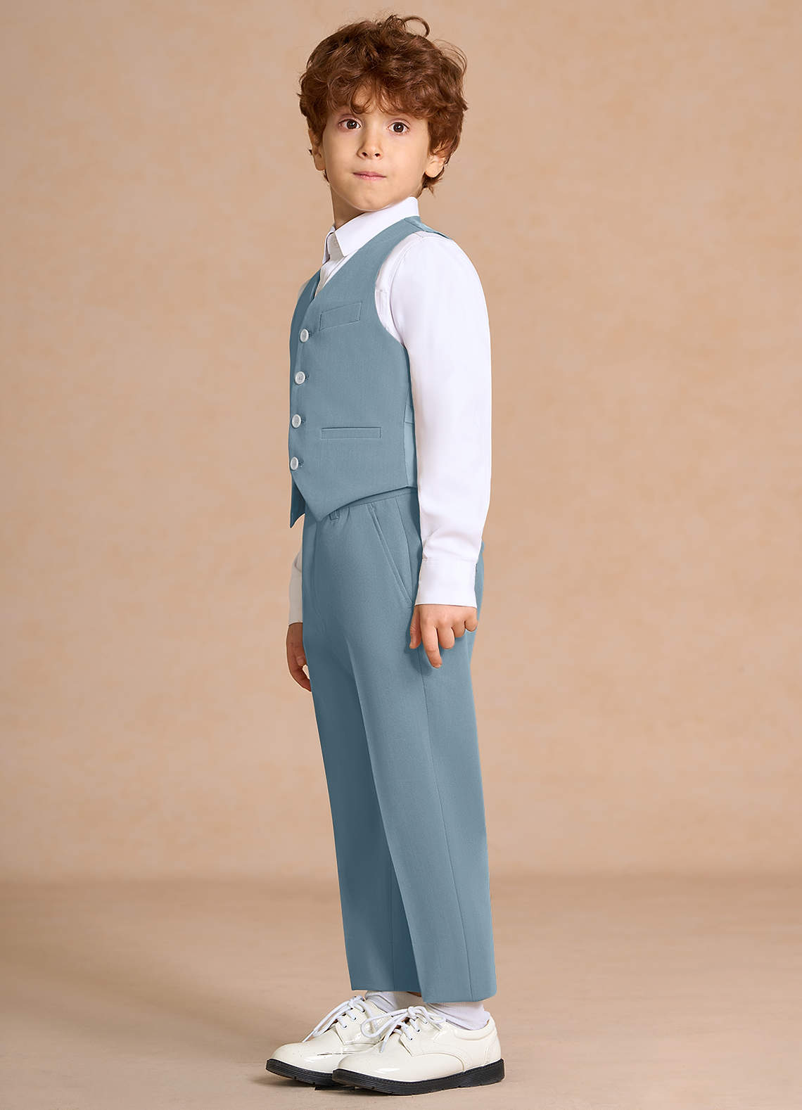 front Oliver Light Blue Boys 3-Piece Suit