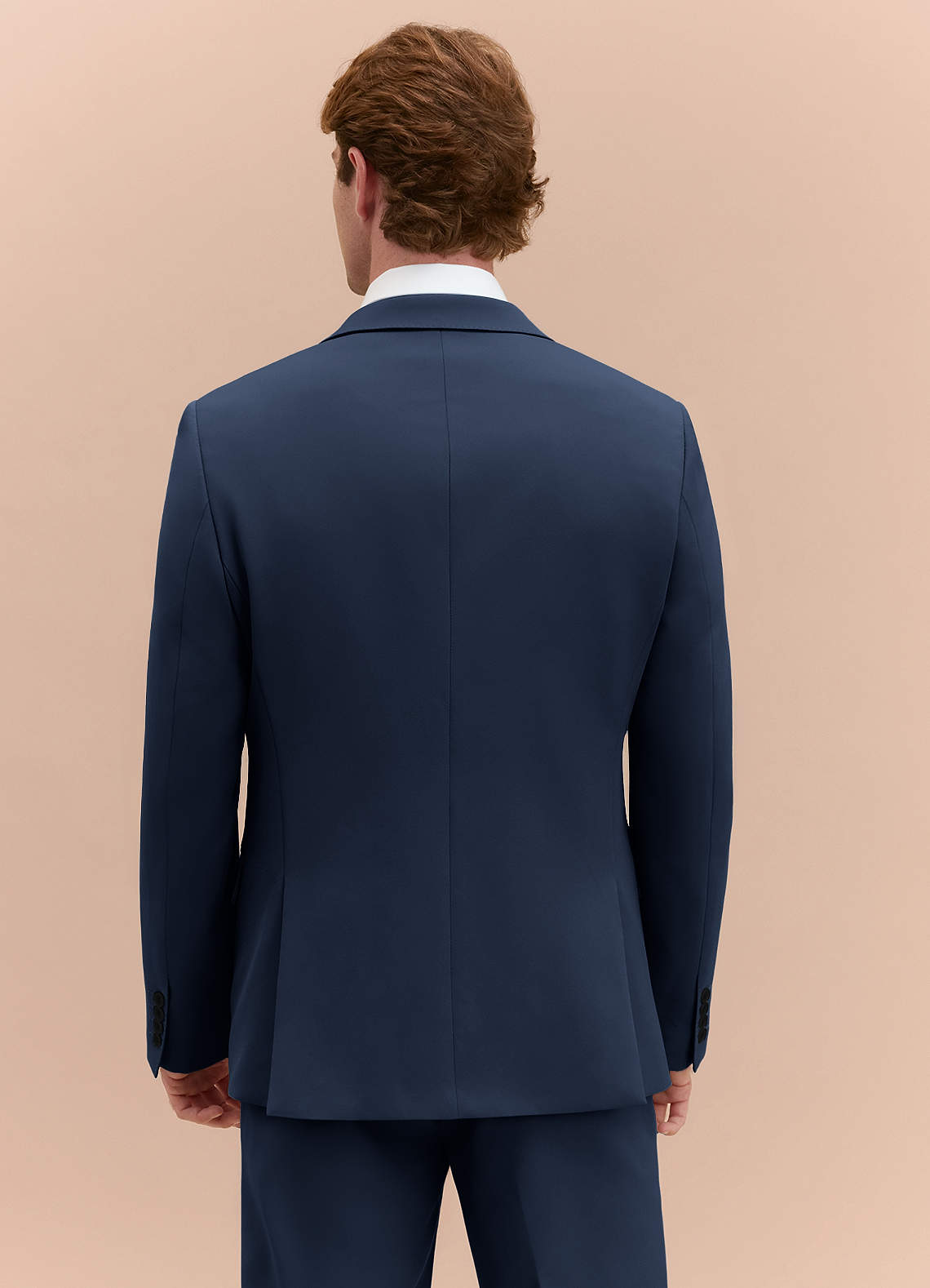 front James Dark Navy Structured Stretch 3-piece suit