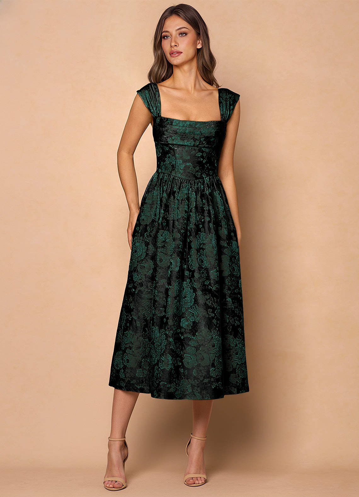 women's dark green dresses ZAPAKA Women Prom Dress Tulle Spaghetti Straps A Line Evening Dress with Slit, Dark Green / US16 Leopard Print Strapless Corset Size:(FR)38 long gown this timeless long dress