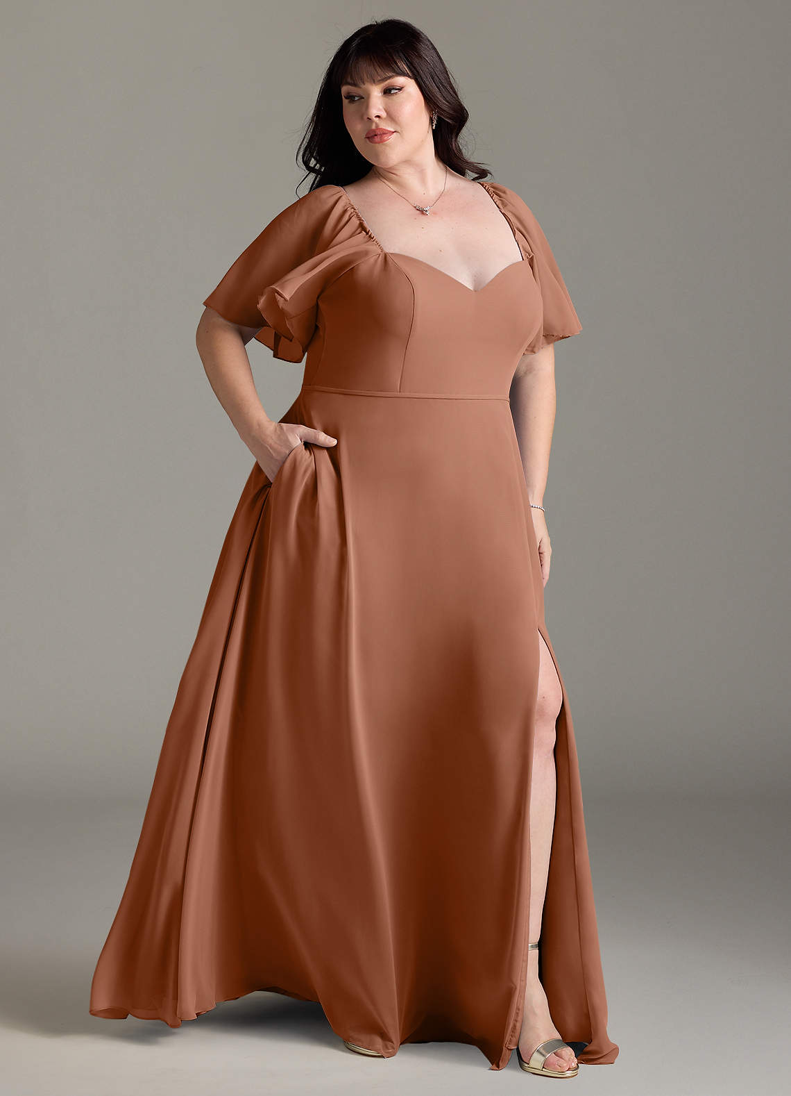 chloe brown dress Chloe Satin Dress main image 1