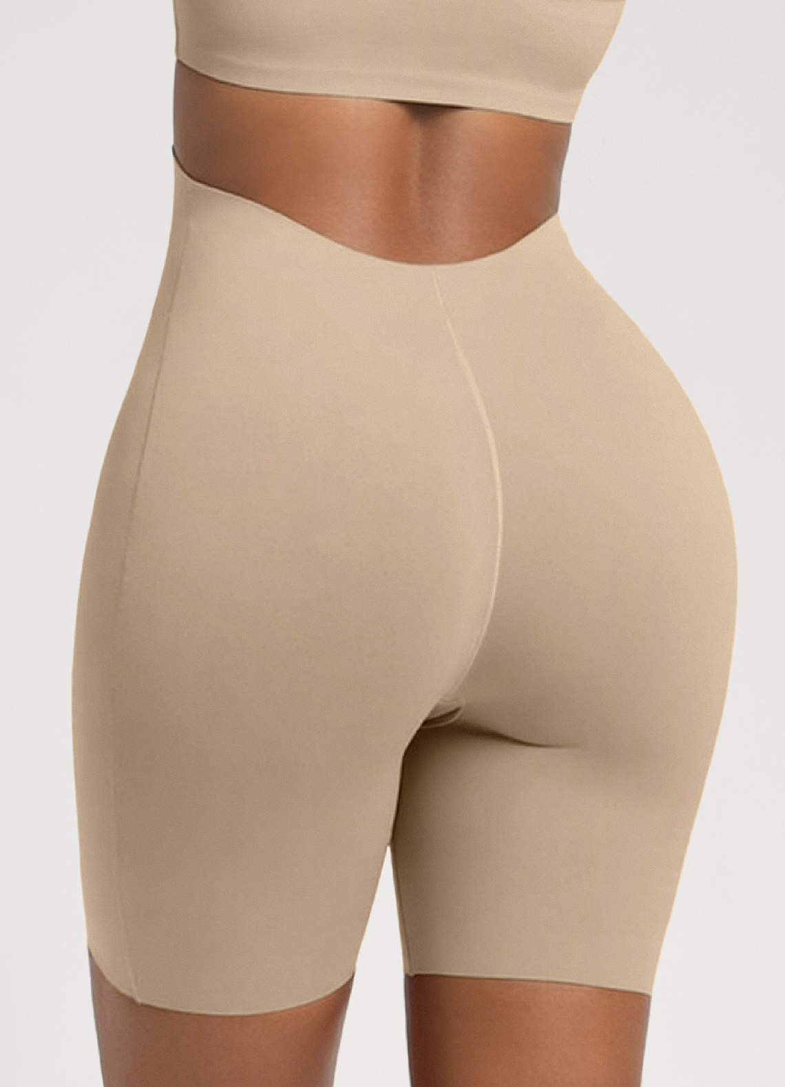 front Buttery-Soft Seamless High-Waist Tummy-Control Shapewear Shorts (Low-Cut Back)