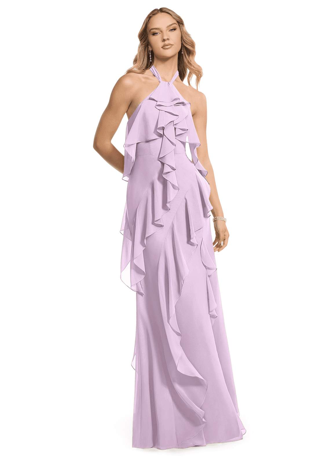 Azazie Velma Frosted Lilac Chiffon Bridesmaid Dresses | Azazie