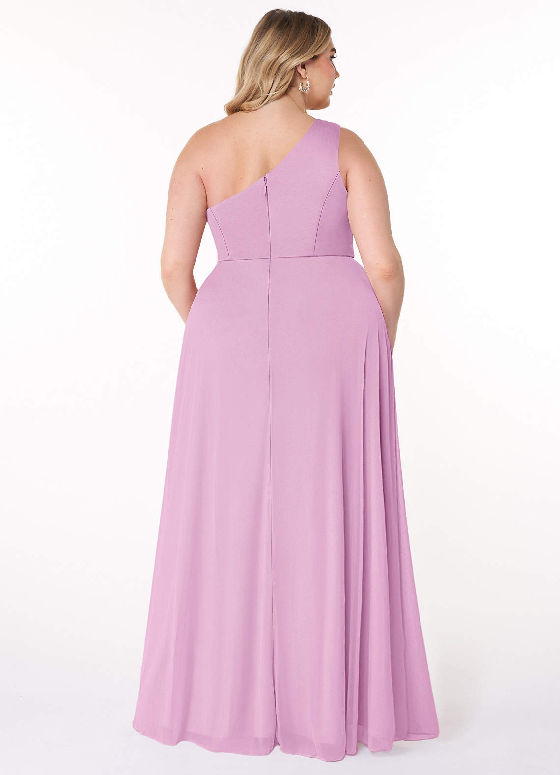 high neck ruched mesh bridesmaid dress Embroidered Mesh A-Line High Neck Bridesmaid Dress