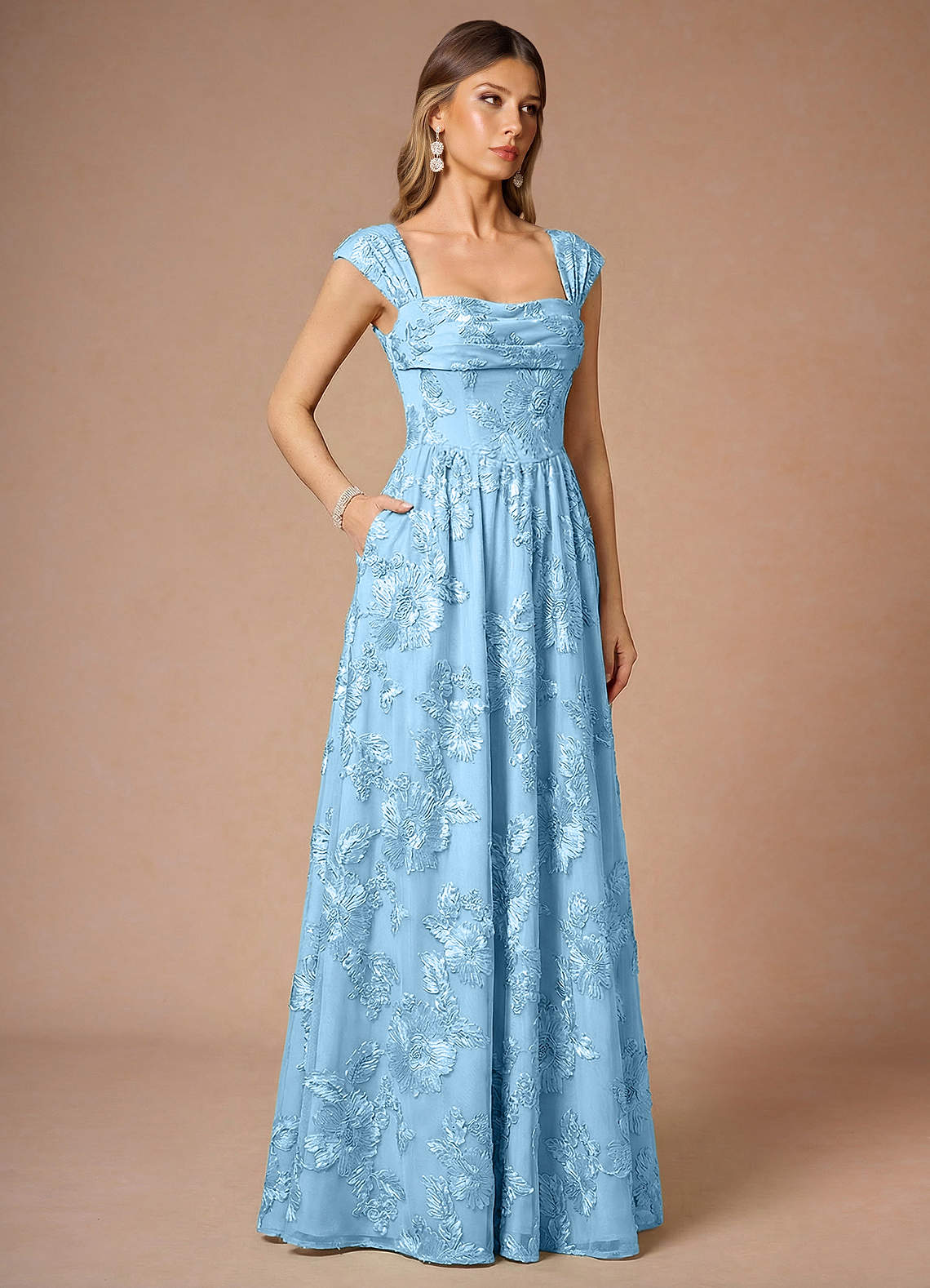 Hazel Sky Blue Maxi Dress