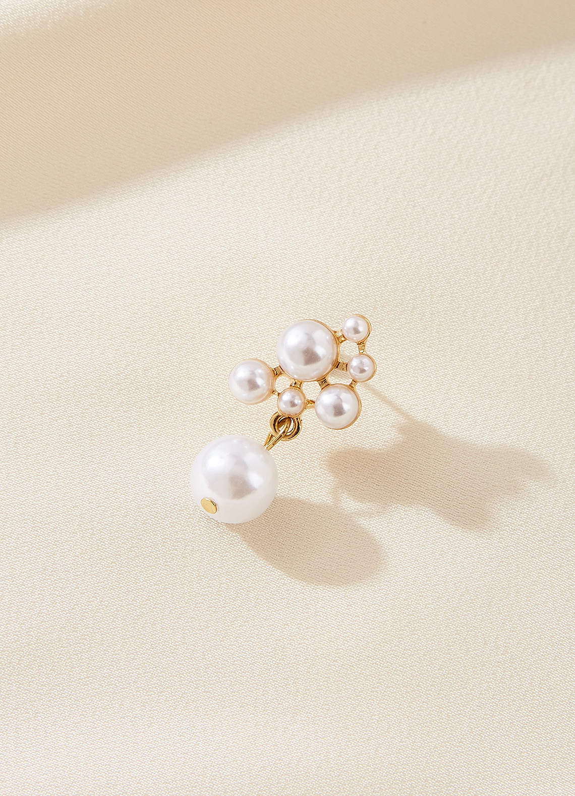 front Pearl Cluster Drop Earrings