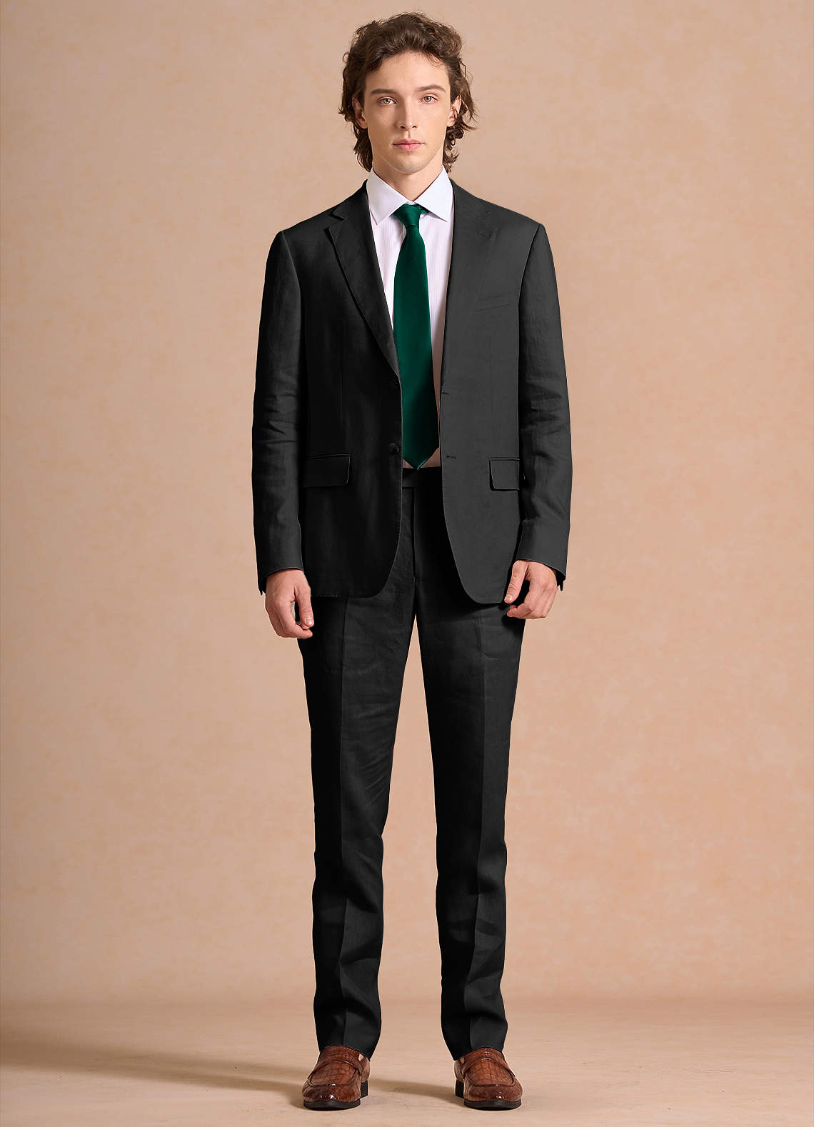 Harrison Black 100% Linen Suit | Suit Sets |Azazie