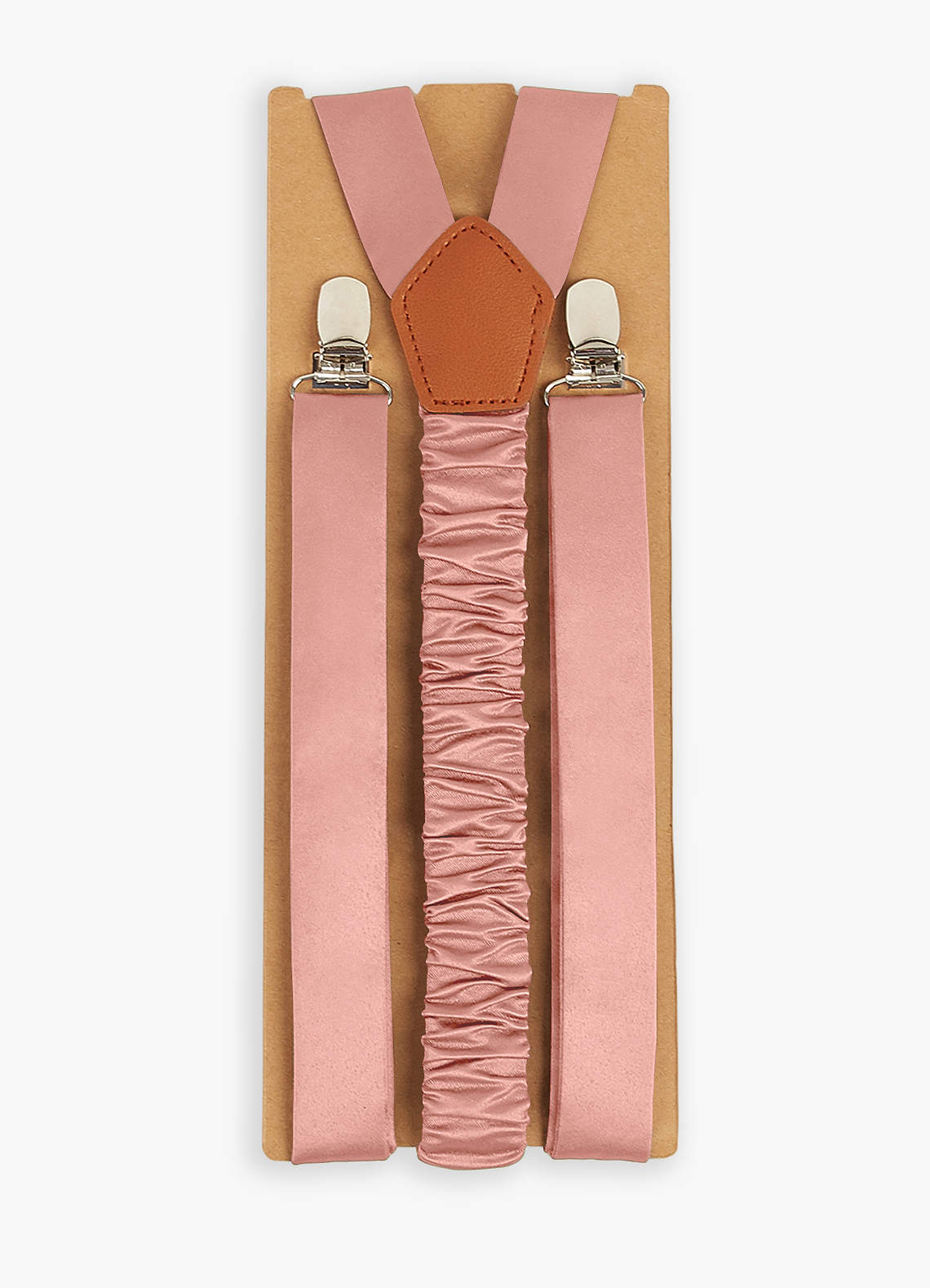 front Matching Color Matte Satin Suspenders
