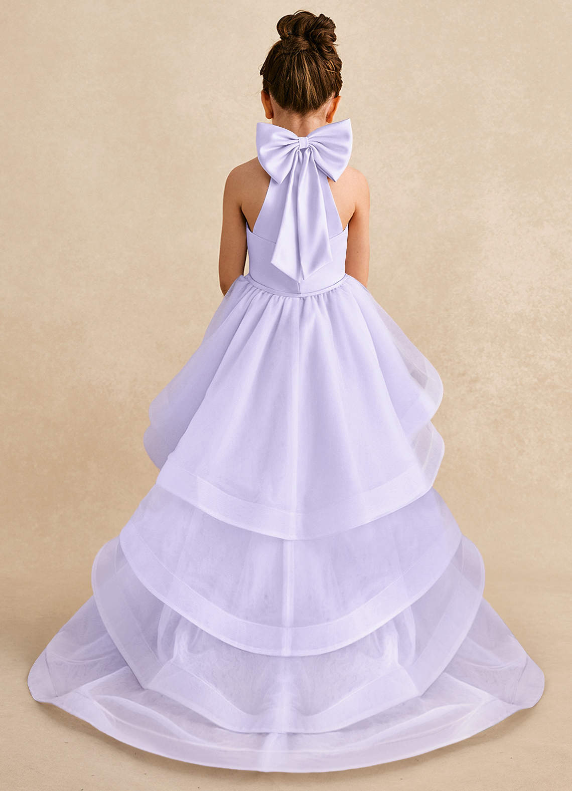 Azazie Bev Flower Girl Dresses Lilac A-Line Convertible Tulle Dress image1