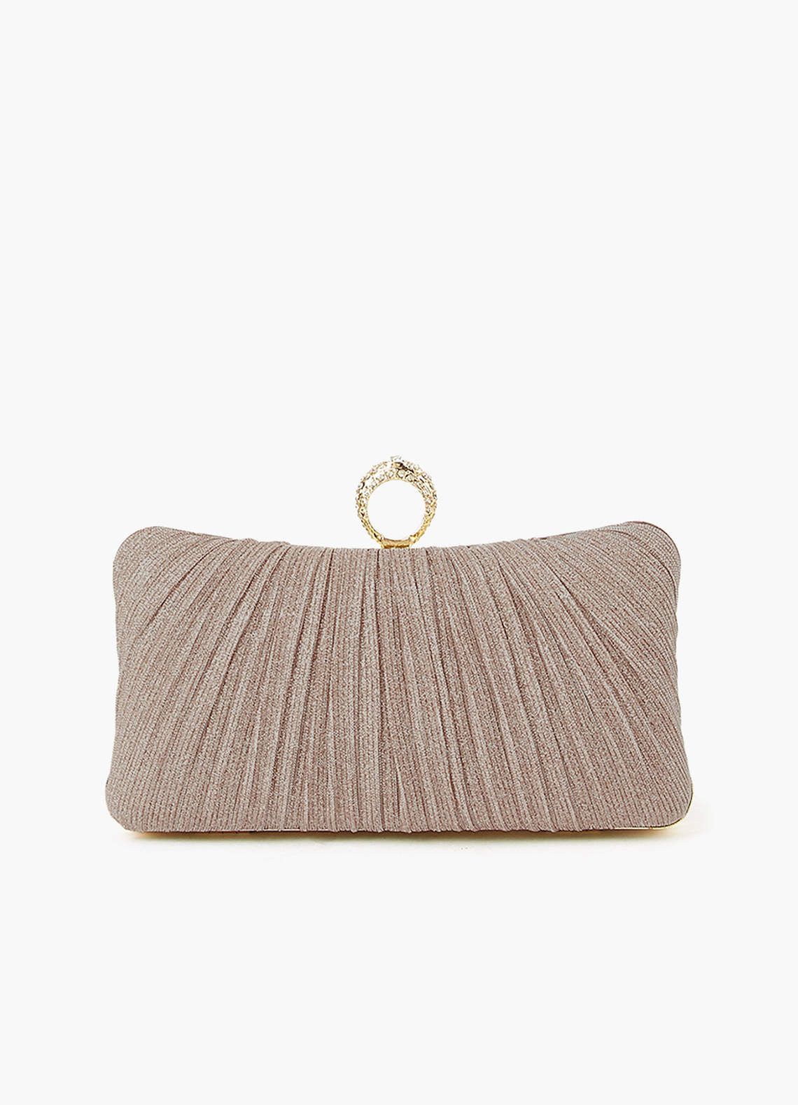 front Ruched Sparkling Clutch Bag