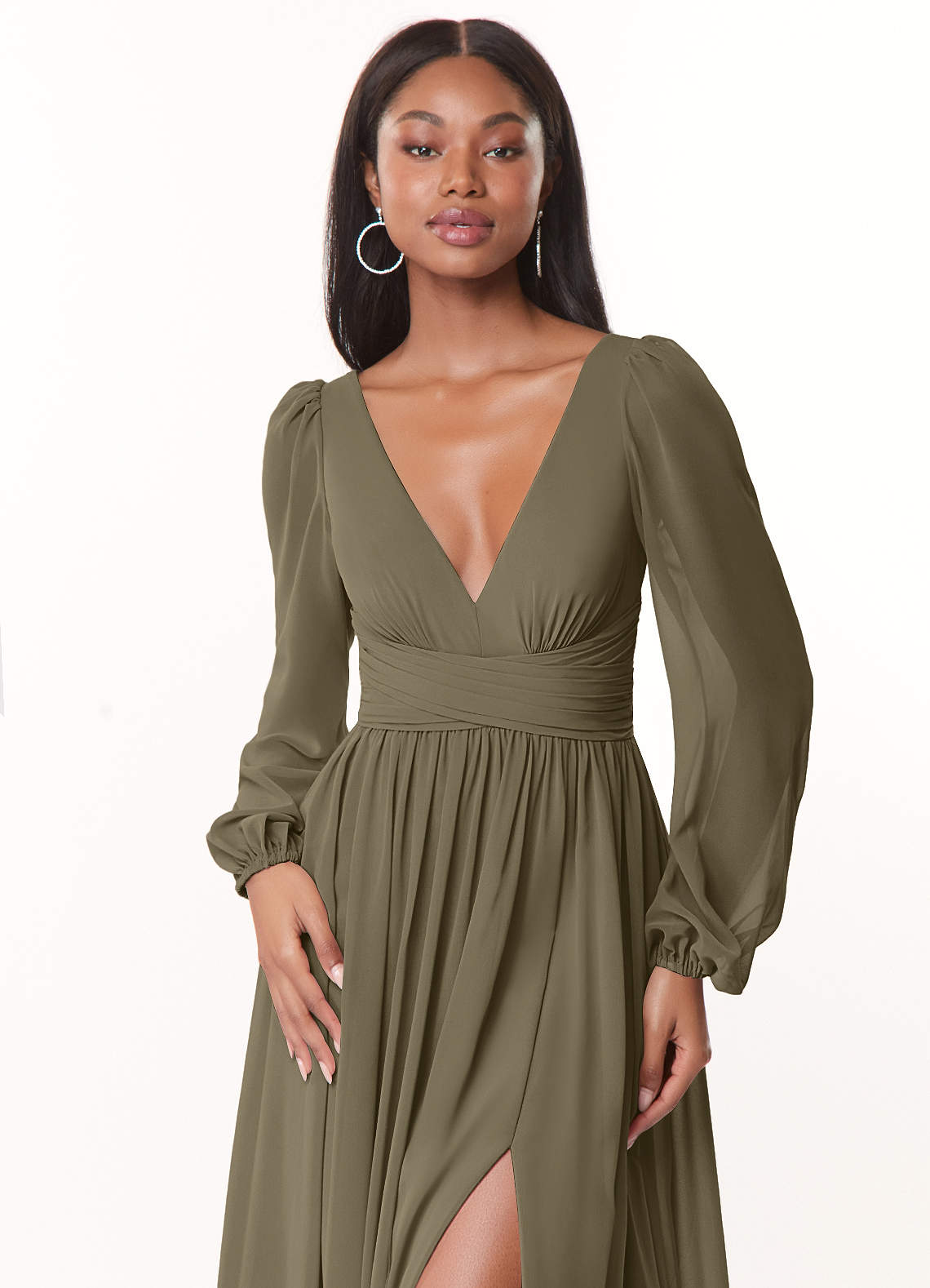 long sleeve dress cocktail attire green Unique Vintage Olive Green Long Sleeve Devon Swing Dress