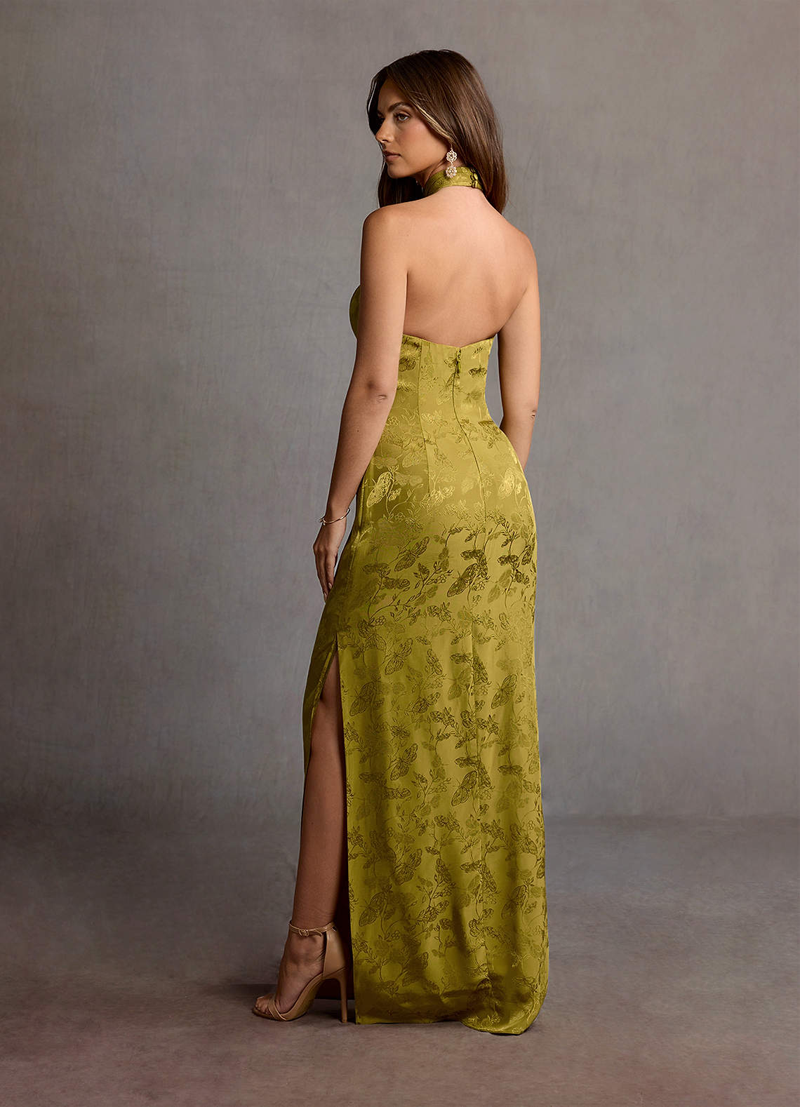 Hayden Mustard Halter Neck Maxi Dress Ready to Ship | Azazie DE Hayden Mustard Halter Neck Maxi Dress Ready to Ship | Azazie DE