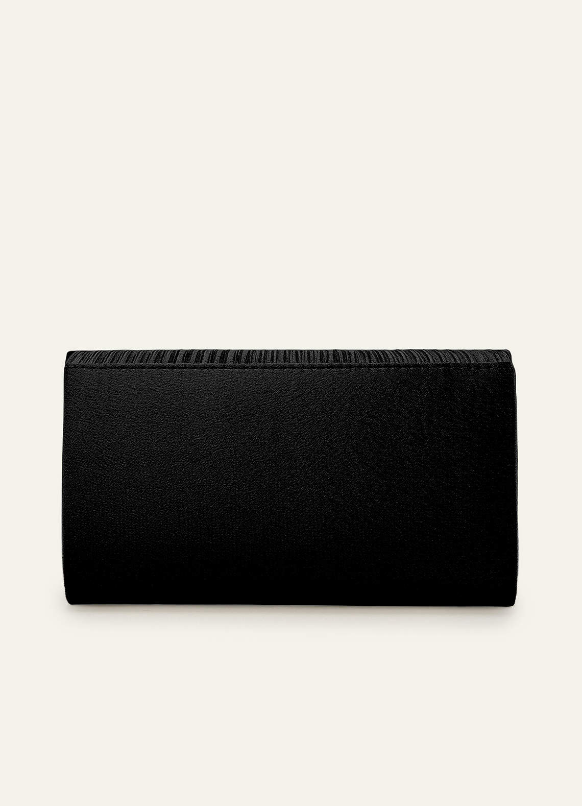 front Satin Pleated Envelope Clutch