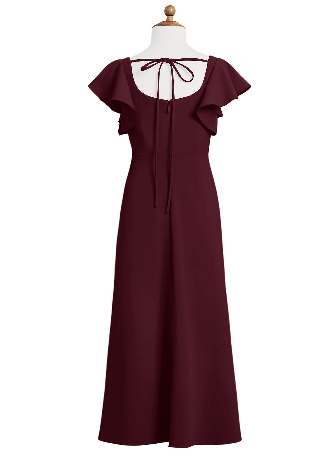 Azazie Bondi Junior Cabernet A-Line Side Slit Stretch Crepe Dress image1