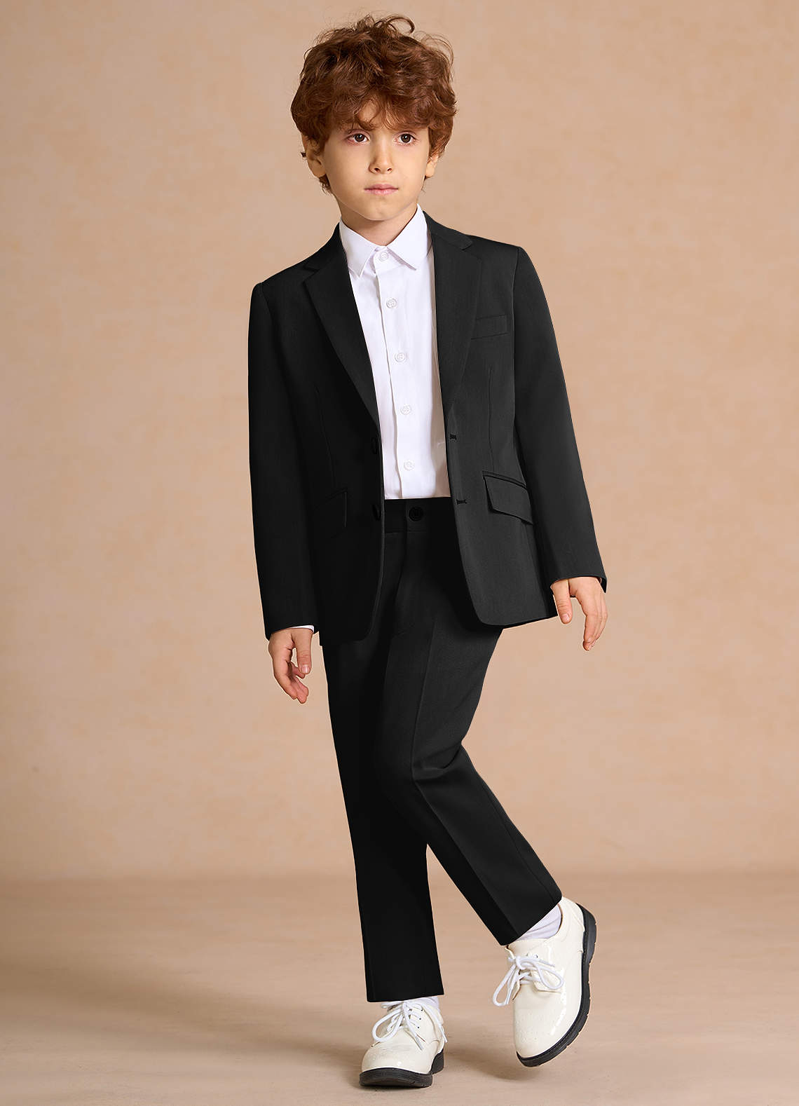 front Oliver Black Boys 2-Piece Suit