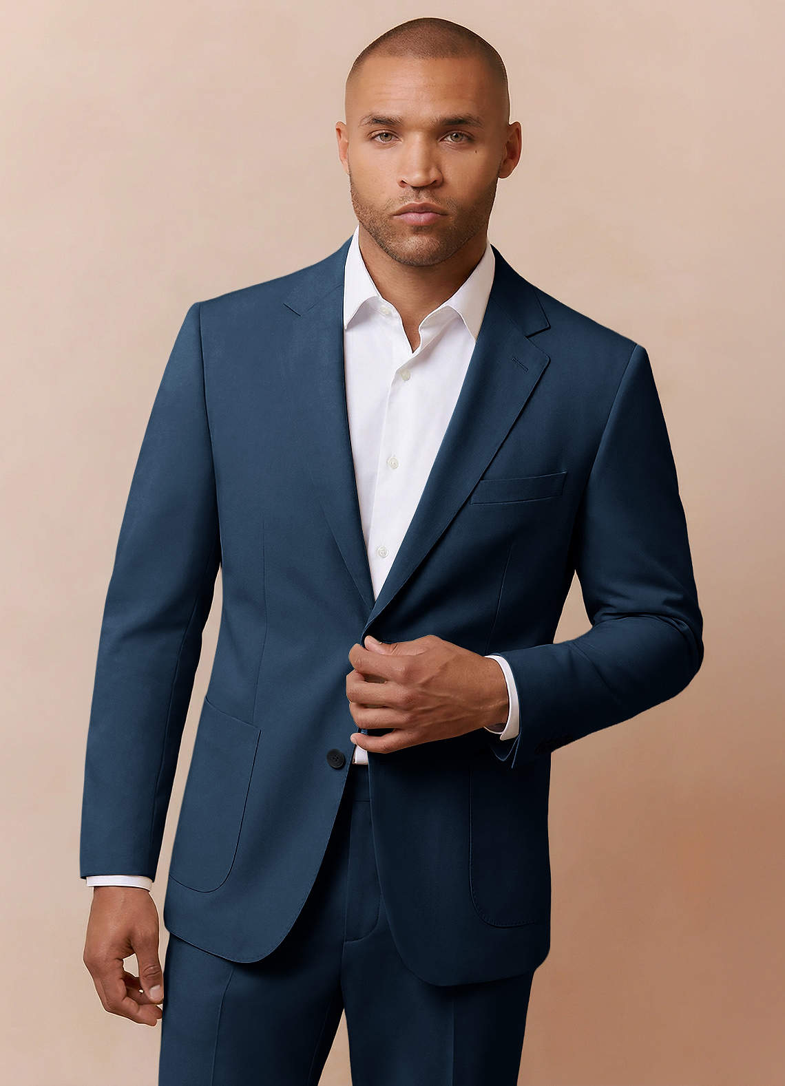 front Owen Azul Marino Oscuro Chaqueta de traje ligera a medida