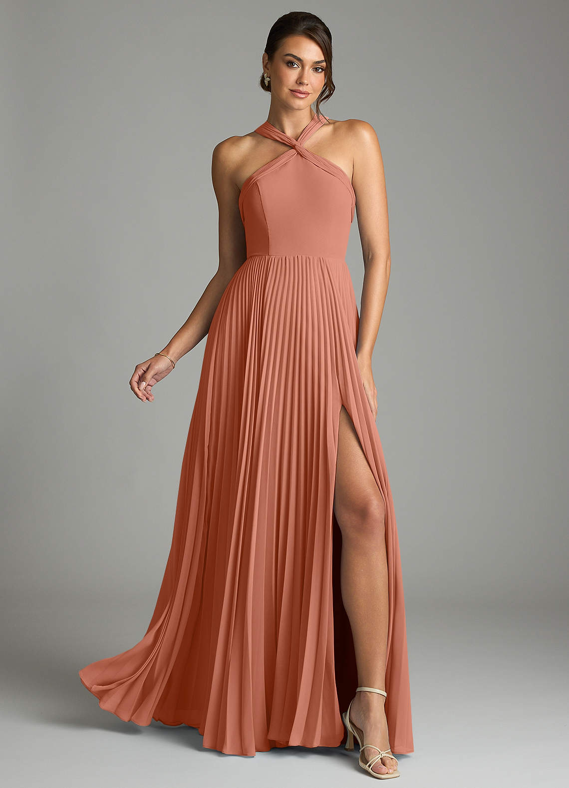 Azazie Afra Abiti da Damigella Abito A-Line in Chiffon Plissettato Più Tagliato image1