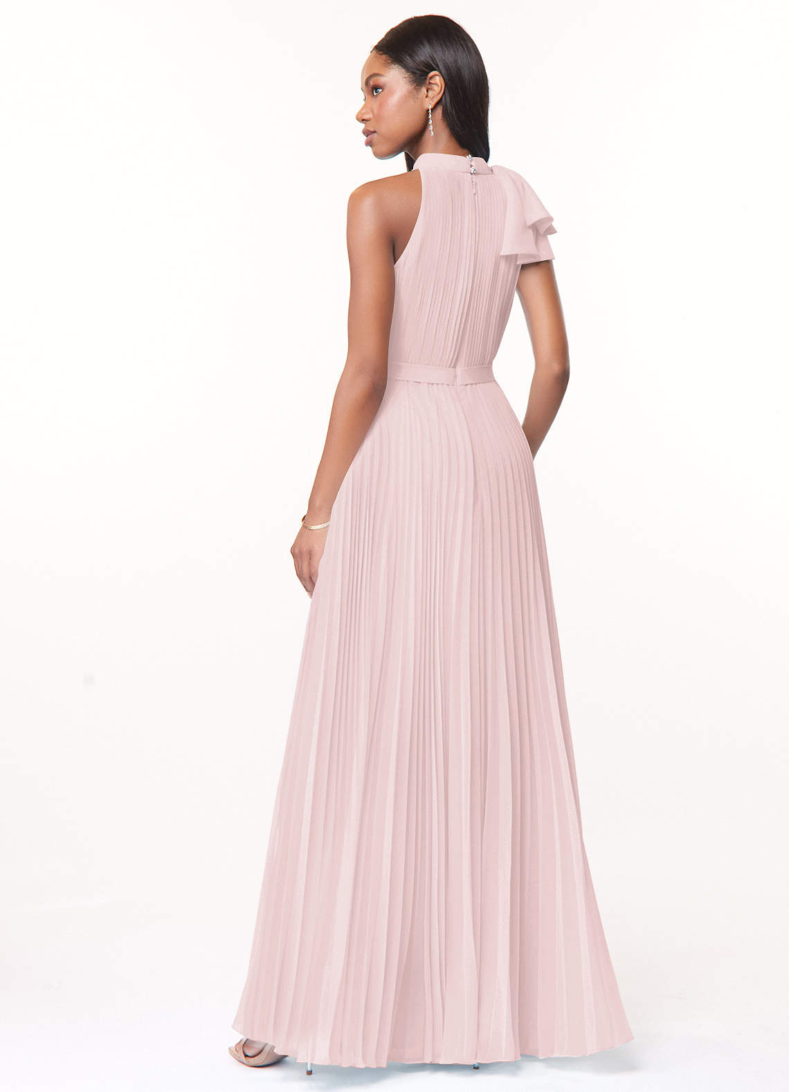 Azazie Cailyn Bridesmaid Dresses A-Line Pleated Chiffon Floor-Length Dress image1