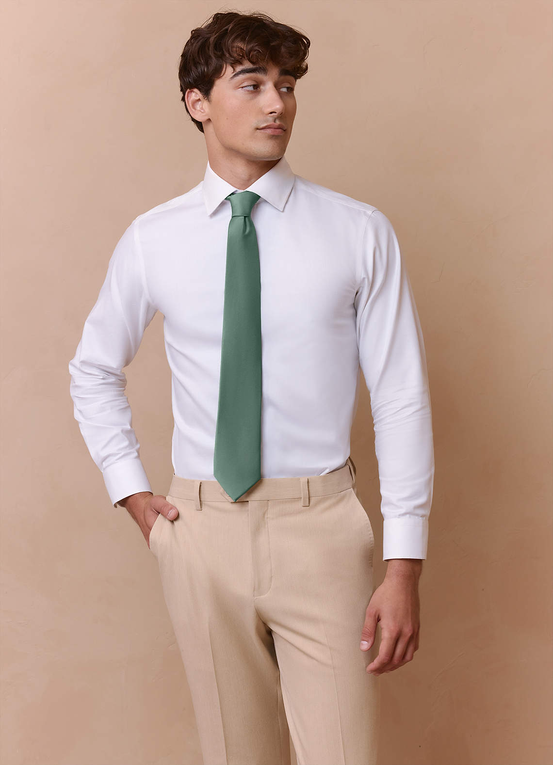 front Stretch Satin Wide Tie