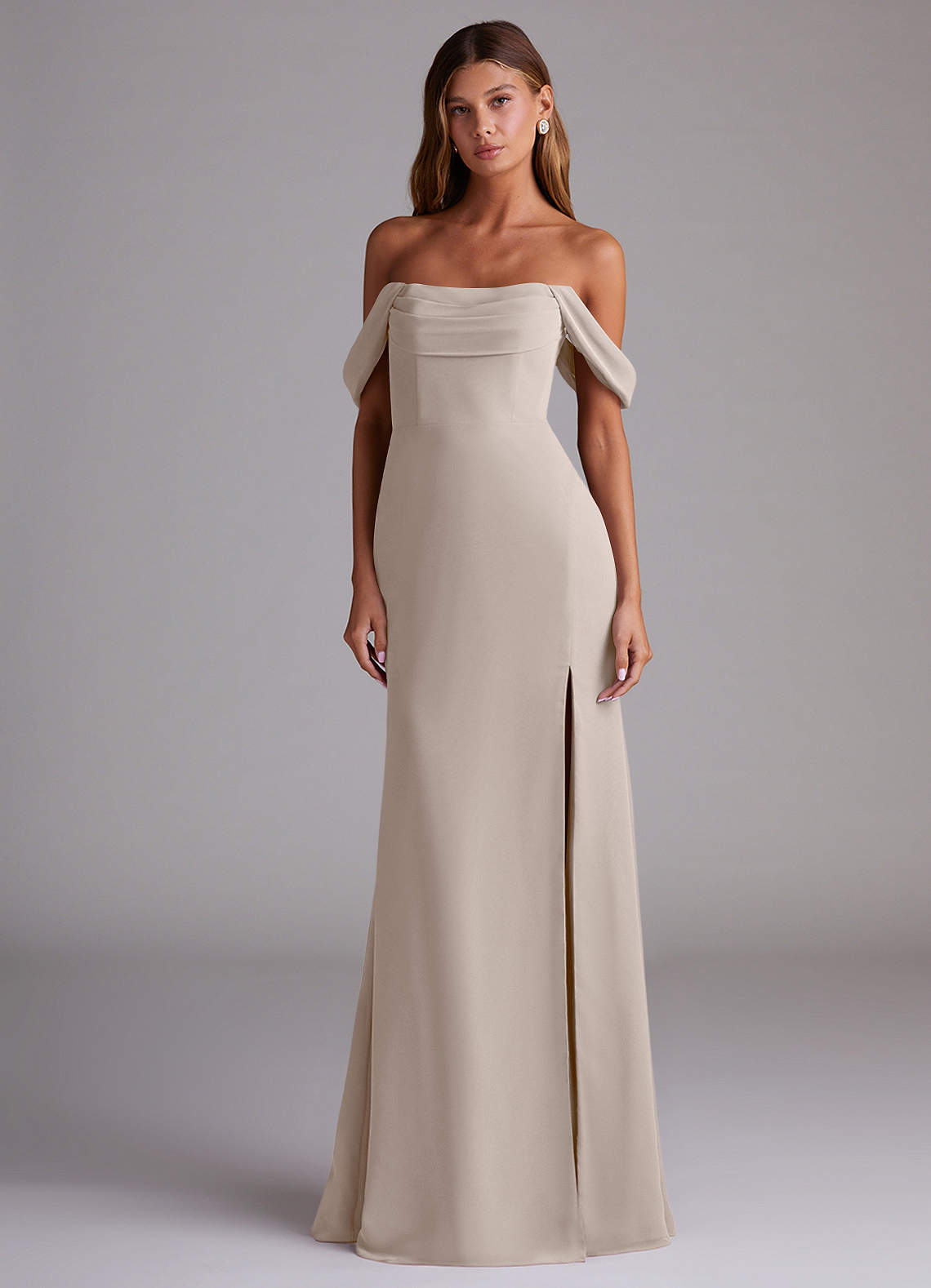 satin wedding dress with chiffon bridesmaid dresses Stylizing Satin & Chiffon Dresses for Weddings
