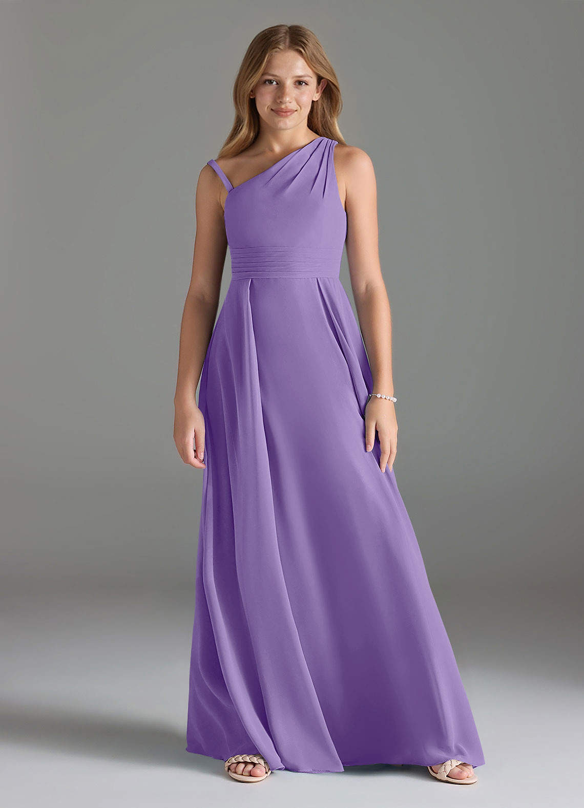 Azazie Dallas Junior Tahiti A-Line Pleated Chiffon Dress image1