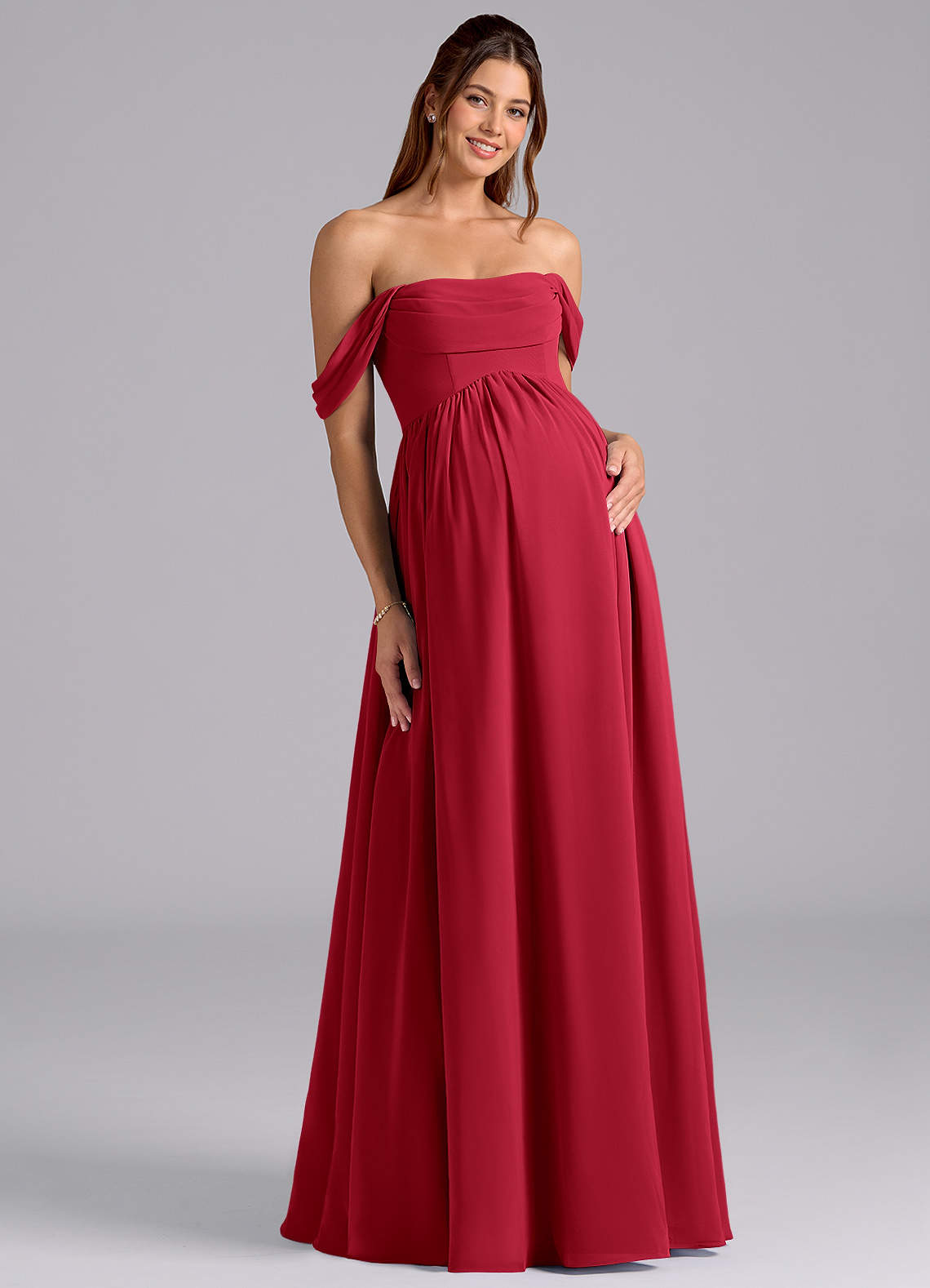 azazie maternity bridesmaid dresses Saige our floor length chiffon