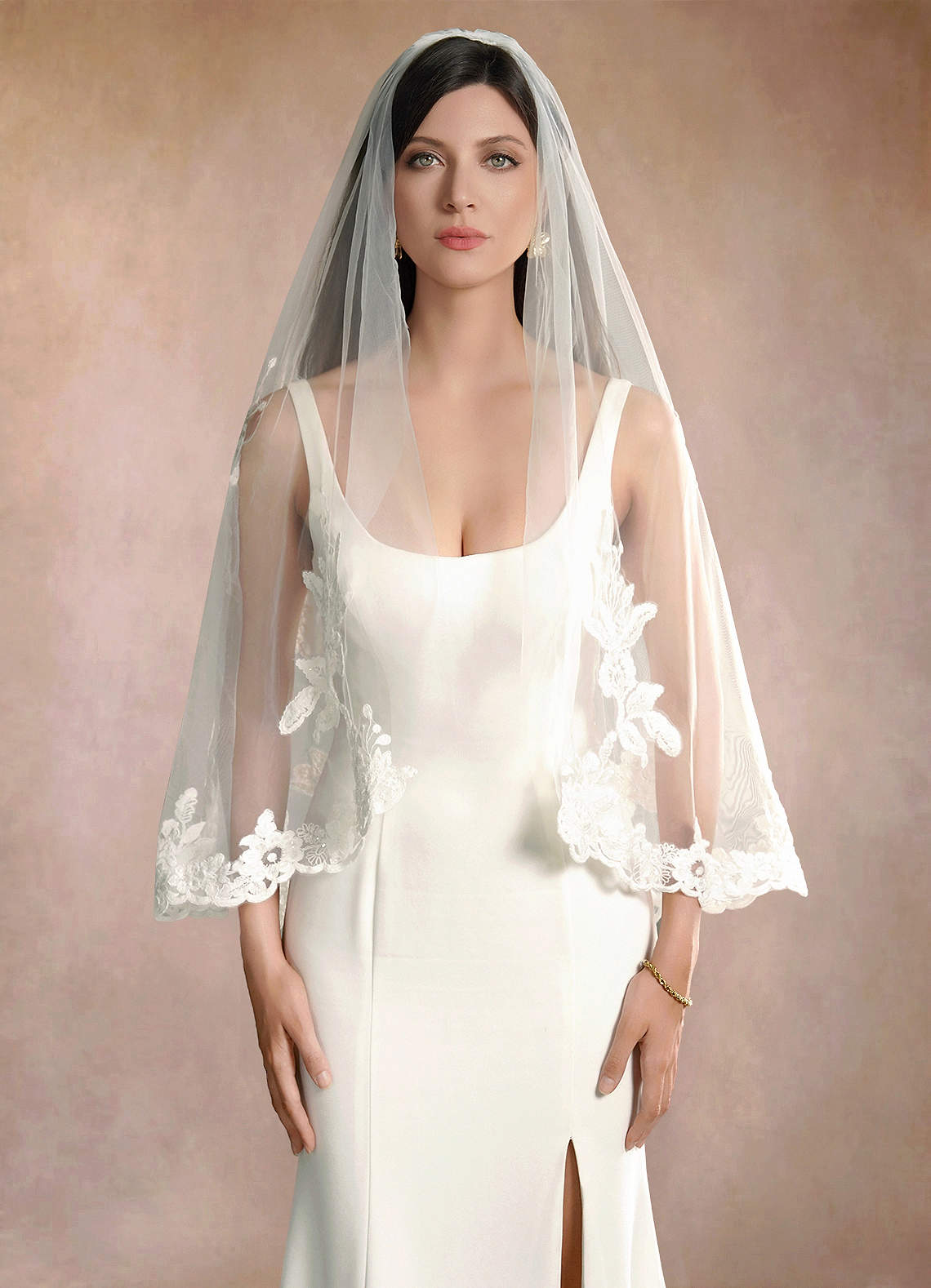 front Charity Lace Hip Veil