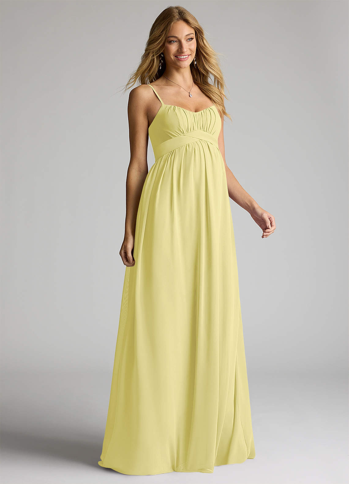 Azazie Llana Abiti da damigella d'onore premaman Abito A-Line Chiffon Floor-Length image1