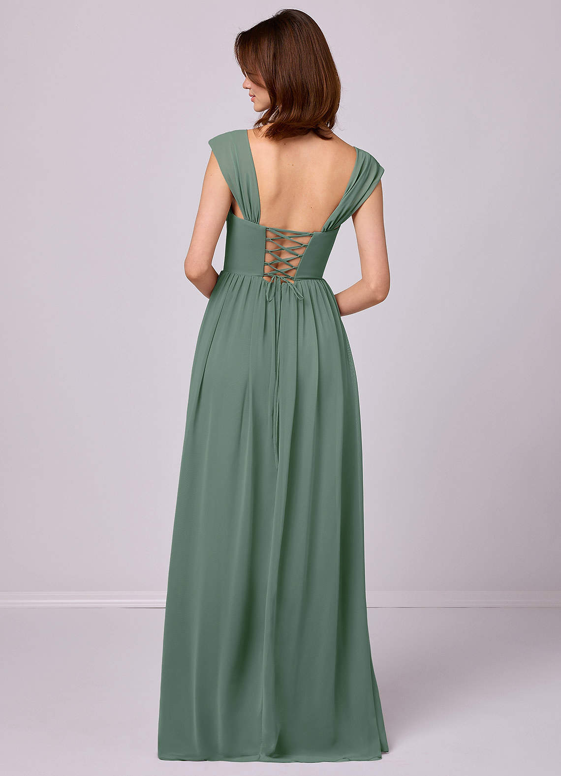 Barbie ♥ Azazie Bridesmaid Dresses A-Line Corset Chiffon Floor-Length Dress image5