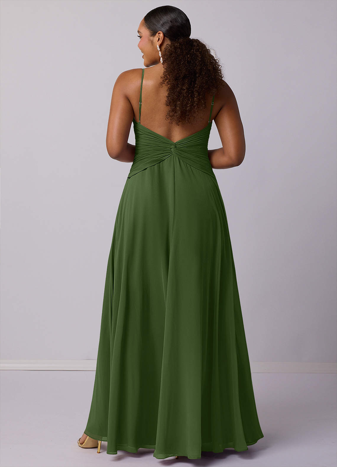 Barbie ♥ Azazie Bridesmaid Dresses Olive A-Line Chiffon Dress image8