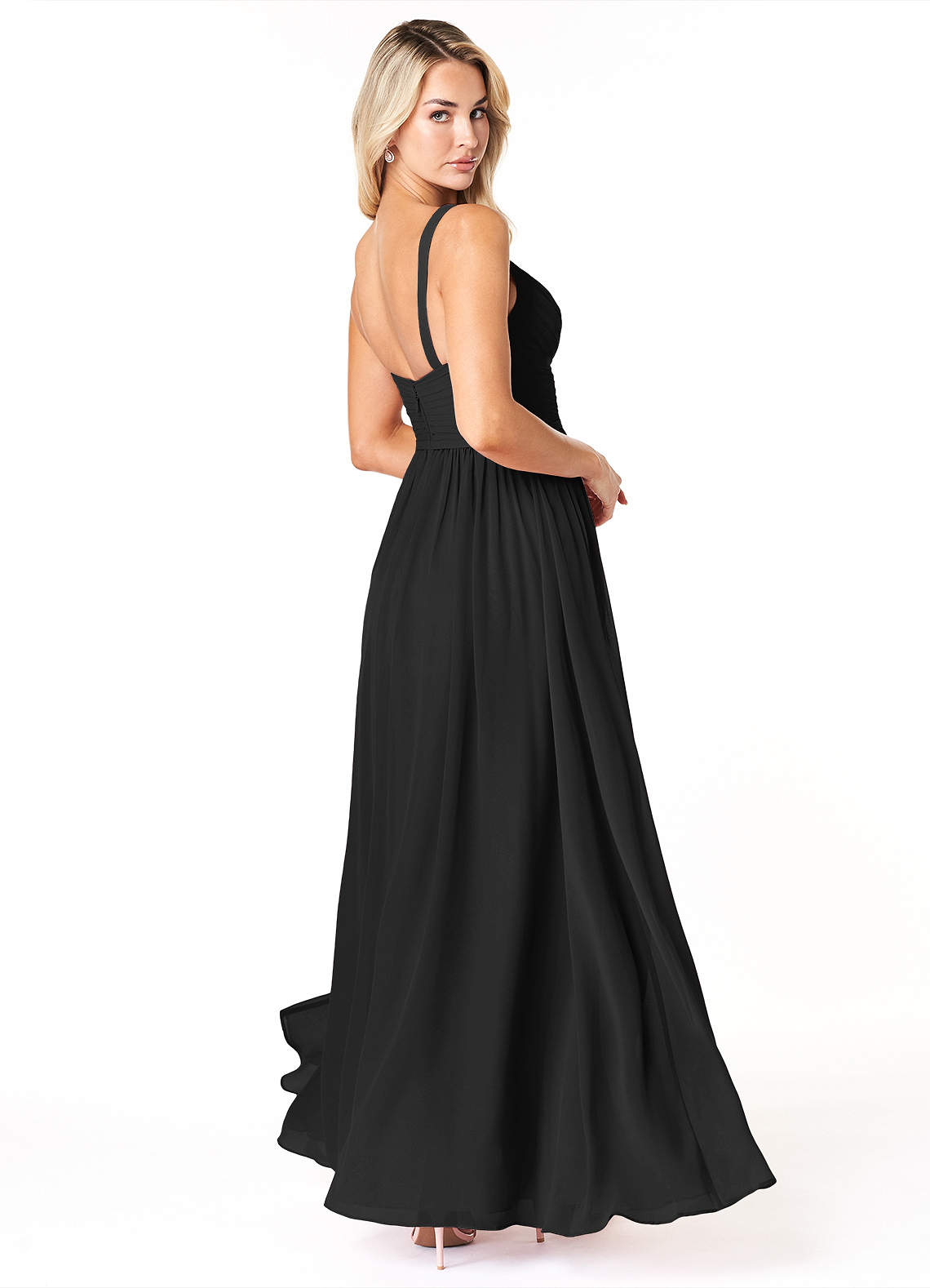 azazie black bridesmaid dresses Azazie A-Line Scoop Neck Floor-Length Chiffon Bridesmaid Dresses Black